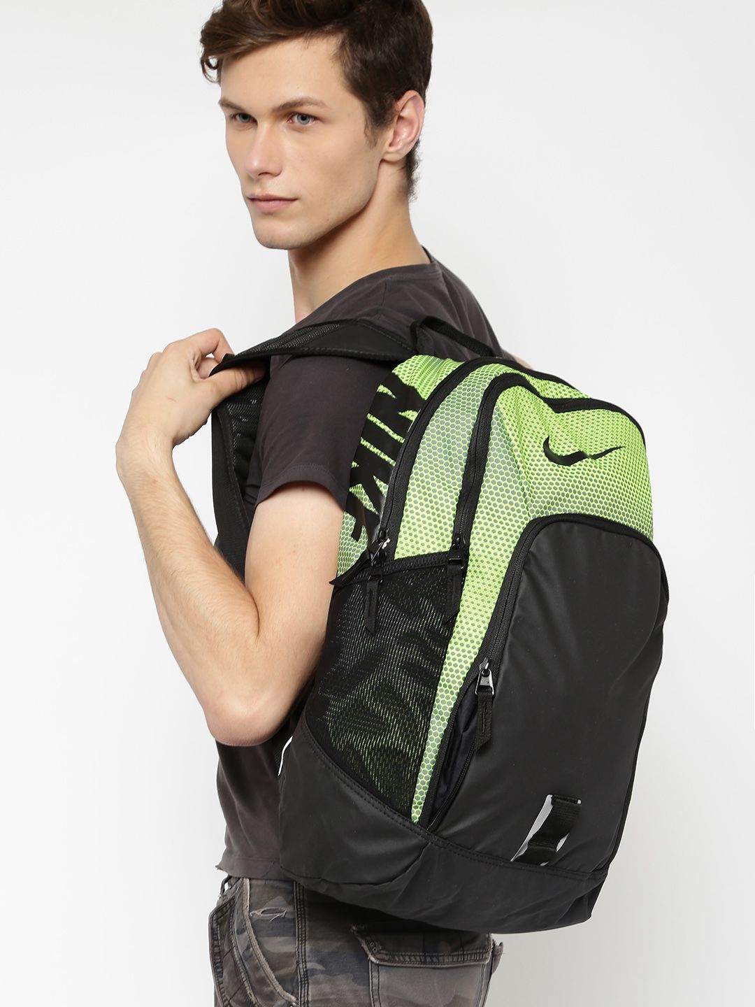 nike backpack black and green