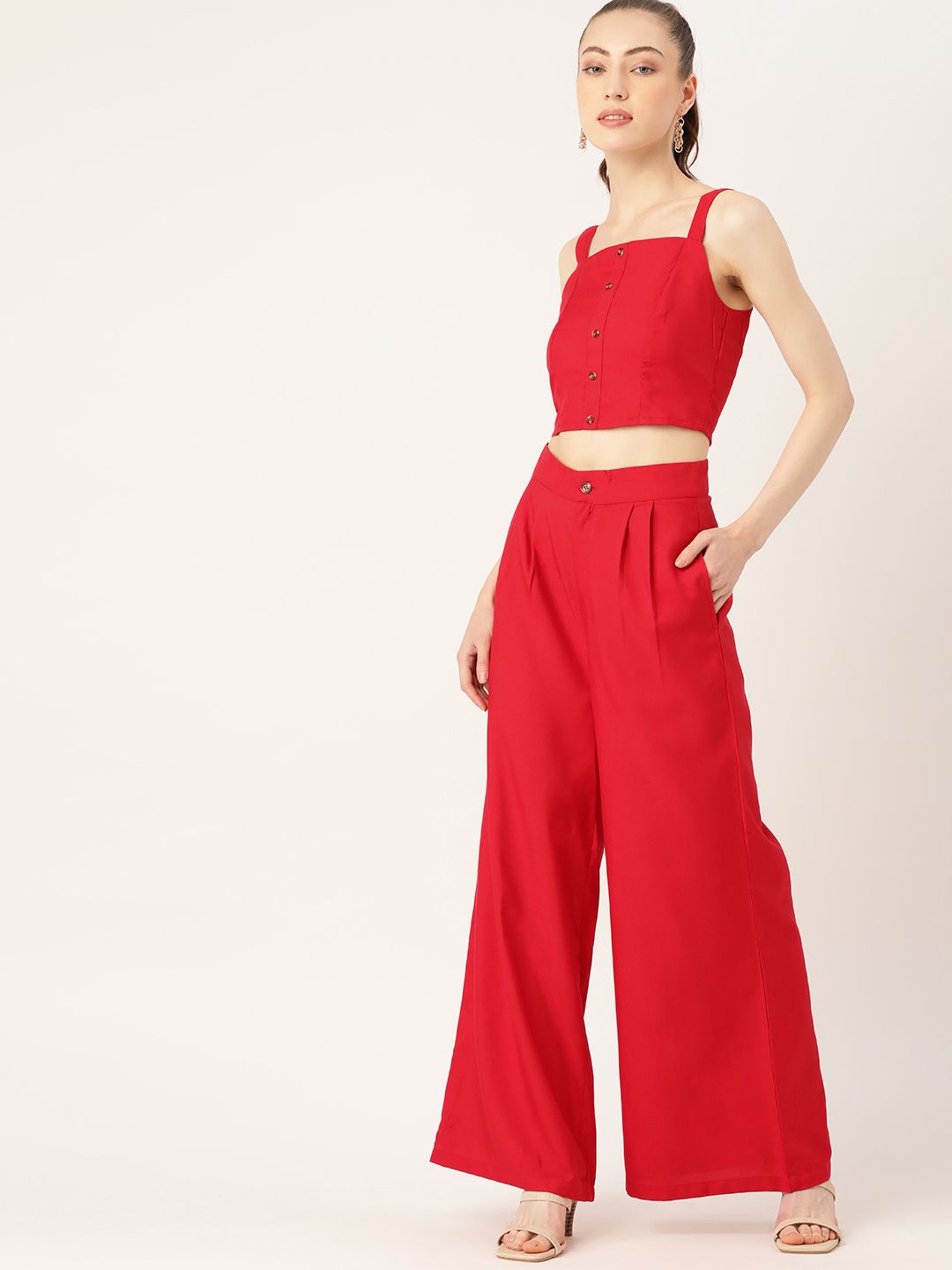 DressBerry Women Red Top with Trousers