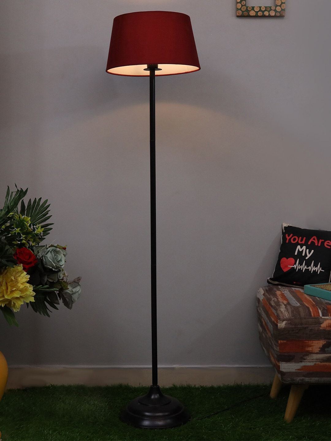 Homesake Black & Red Solid Contemporary Club Lamp Shade Price in India