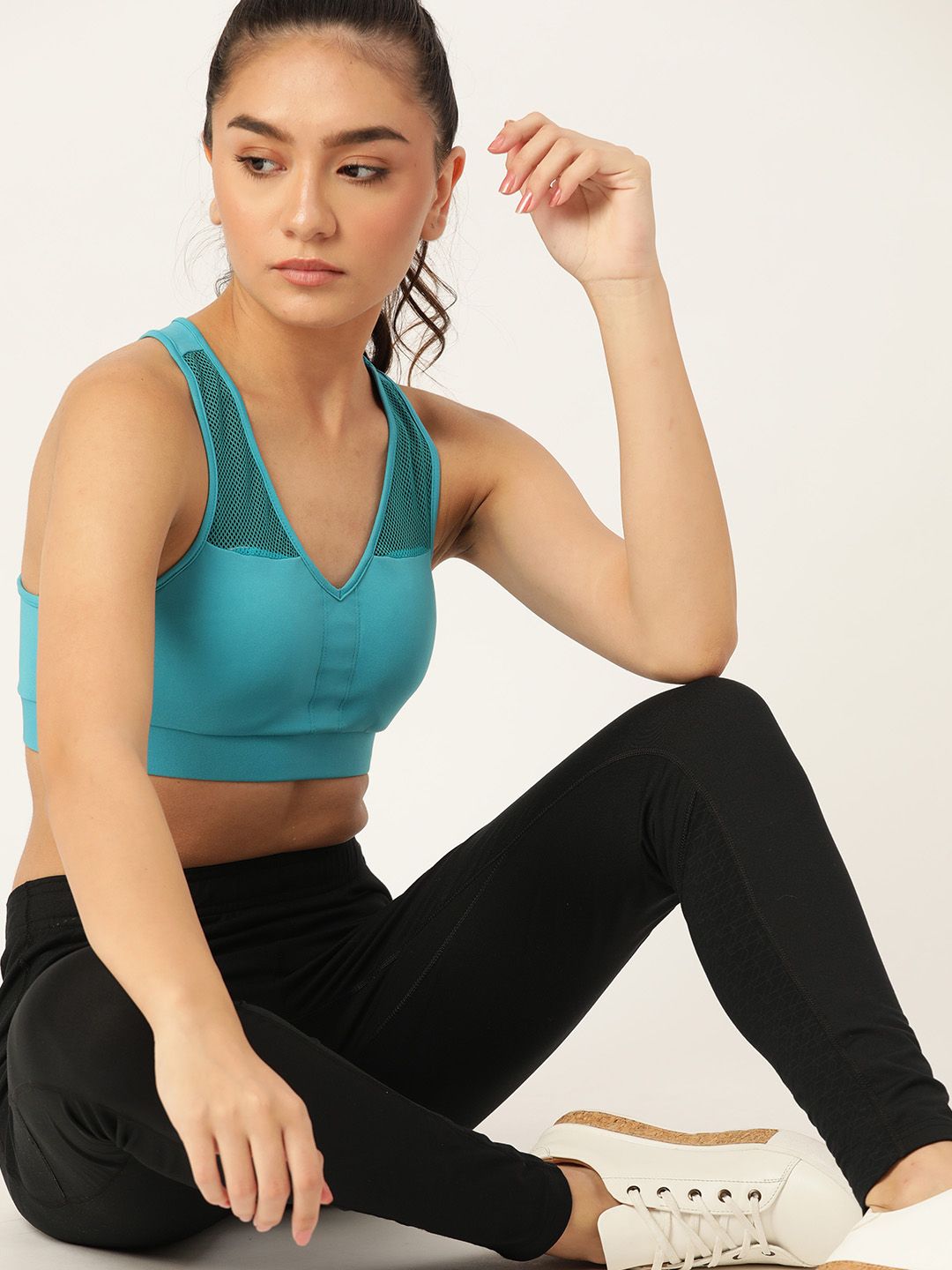 DressBerry Turquoise Blue Workout Bra Price in India