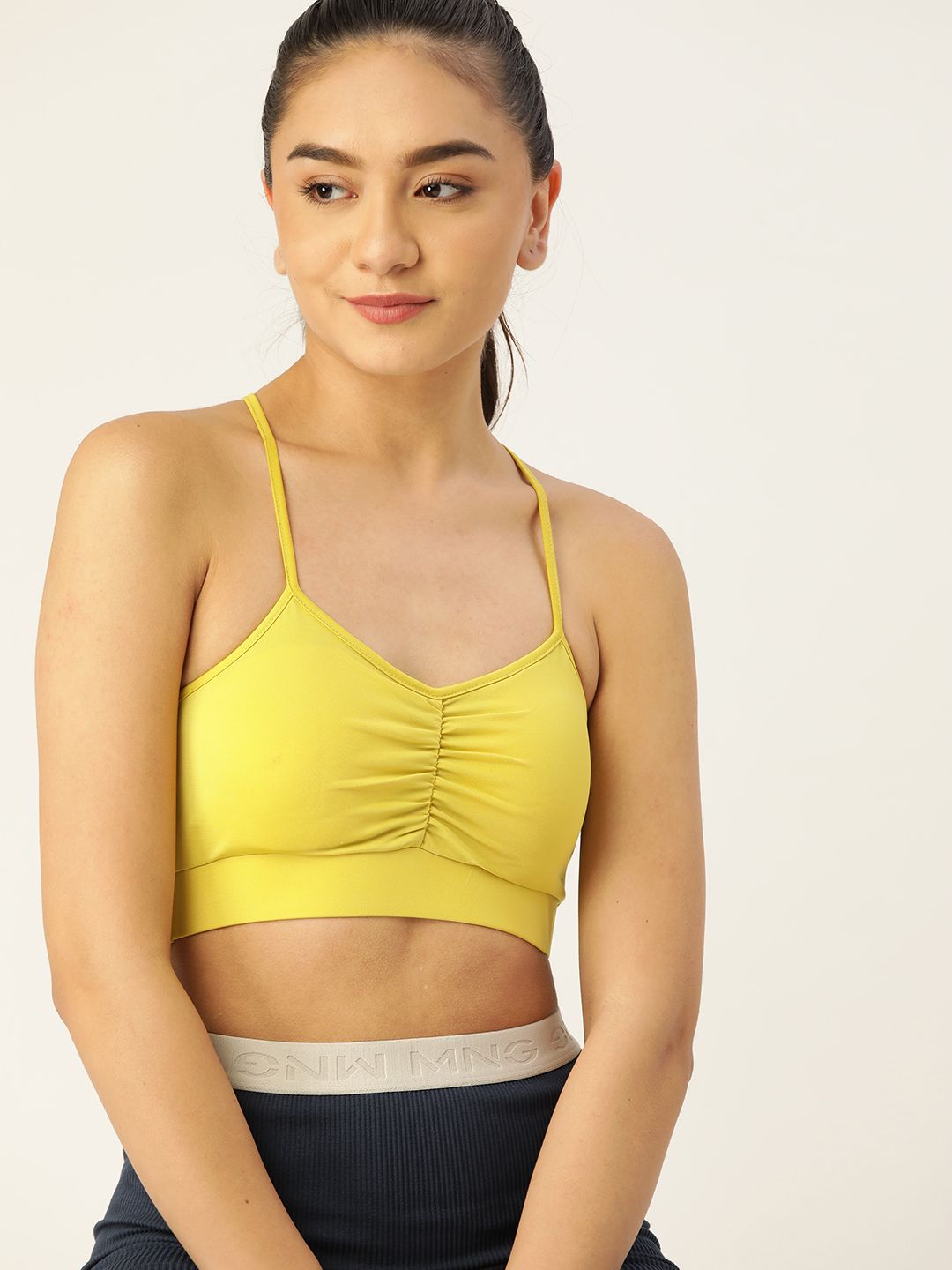 DressBerry Yellow Workout Bra Lightly Padded Price in India