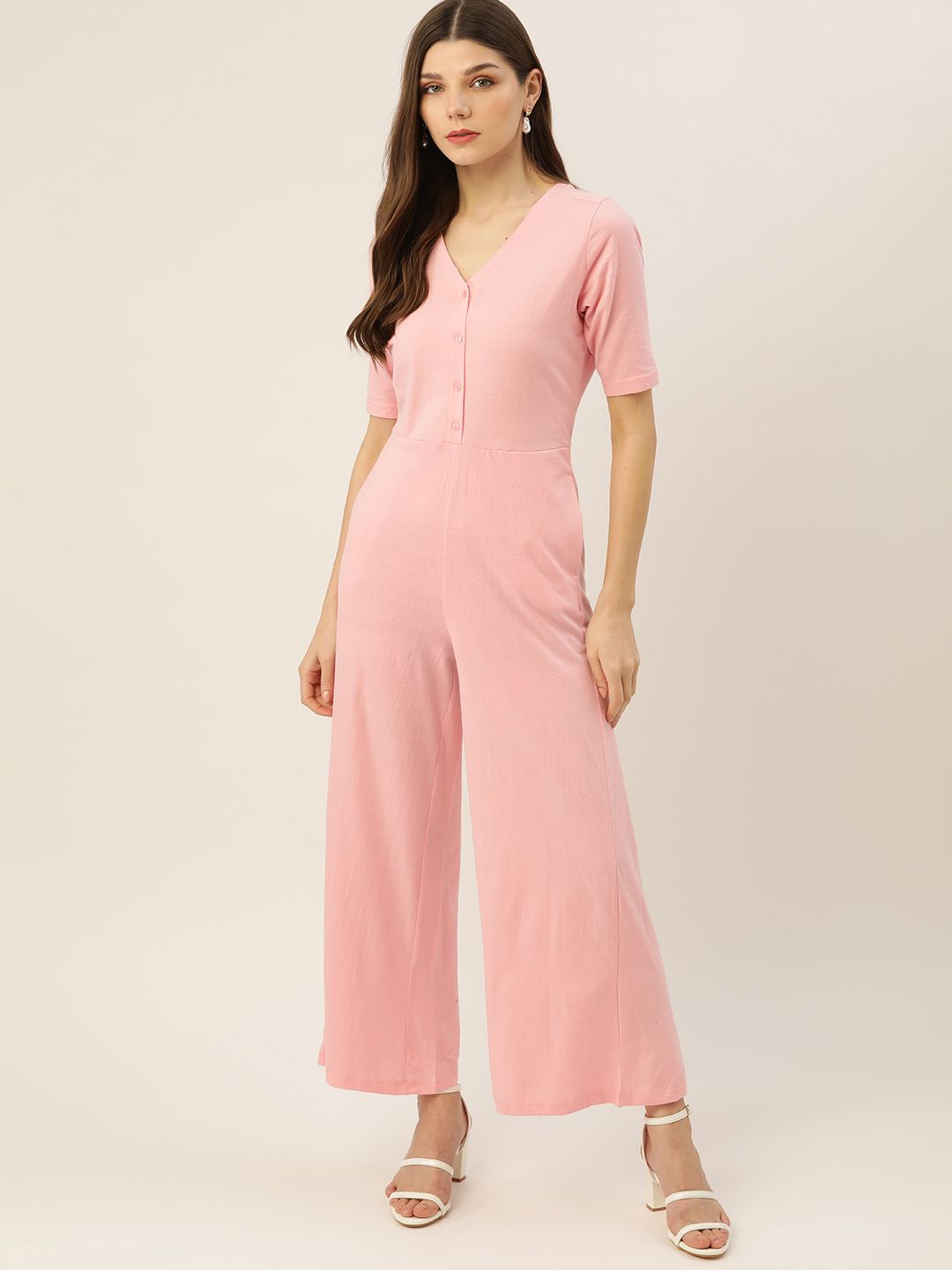 DressBerry Women Pink Basic Jumpsuit Price in India