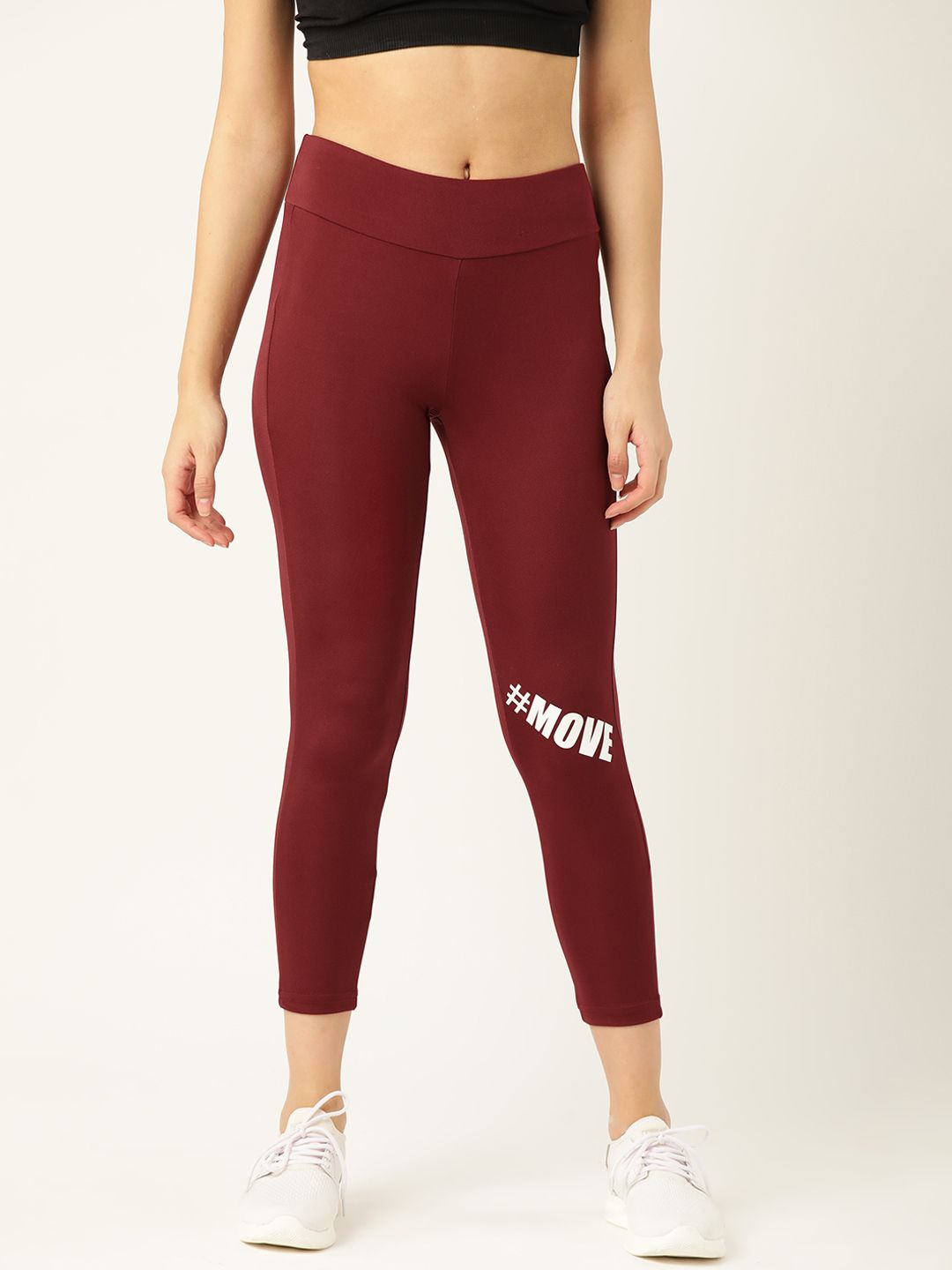 DressBerry Women Maroon Solid Tights Price in India