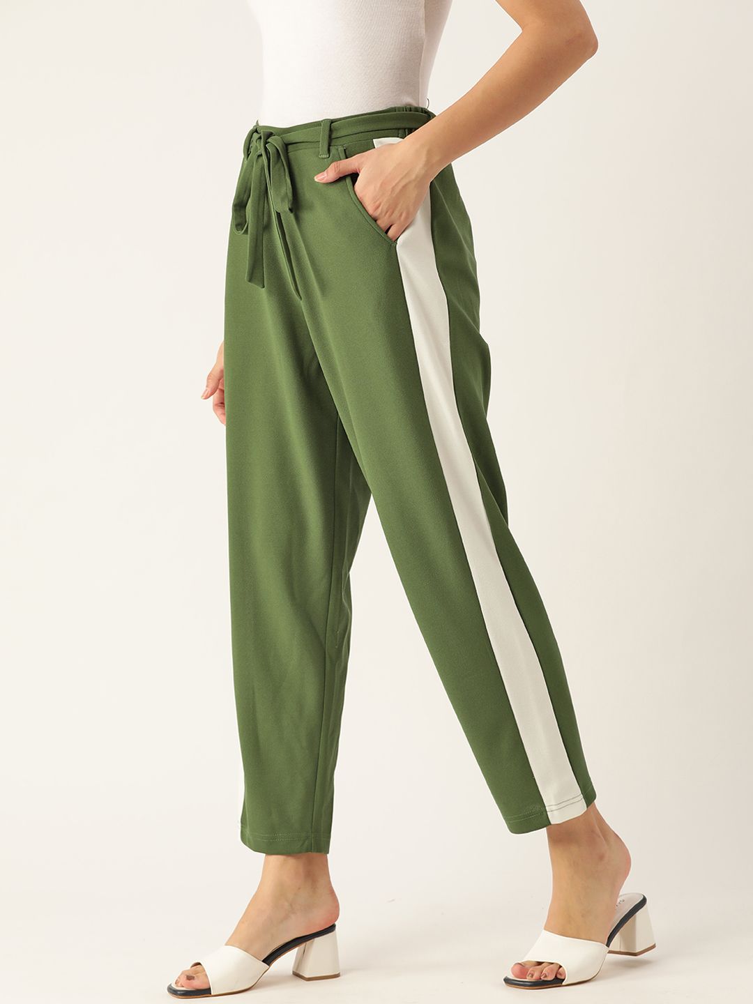 DressBerry Women Green Trousers Price in India