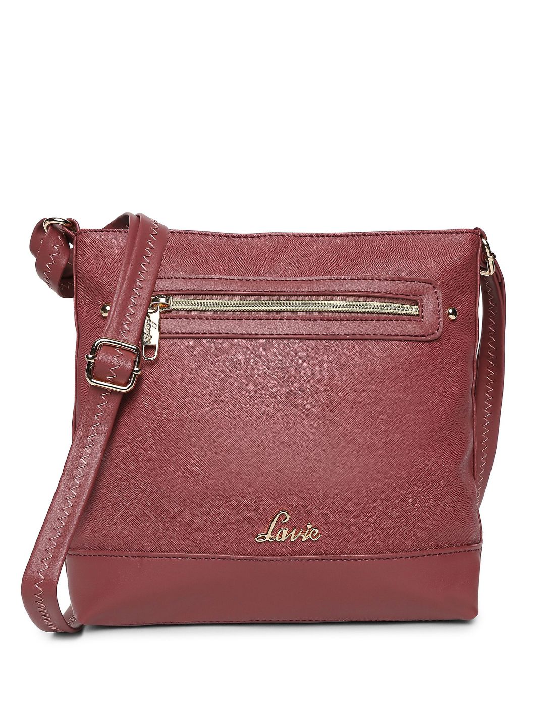 Lavie Pink Saffiano Textured Structured Sling Bag Price in India