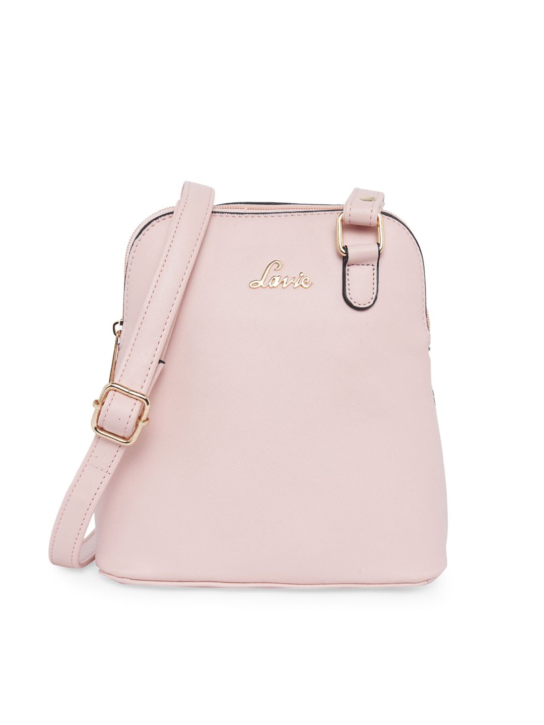 Lavie Pink Solid Structured Sling Bag Price in India