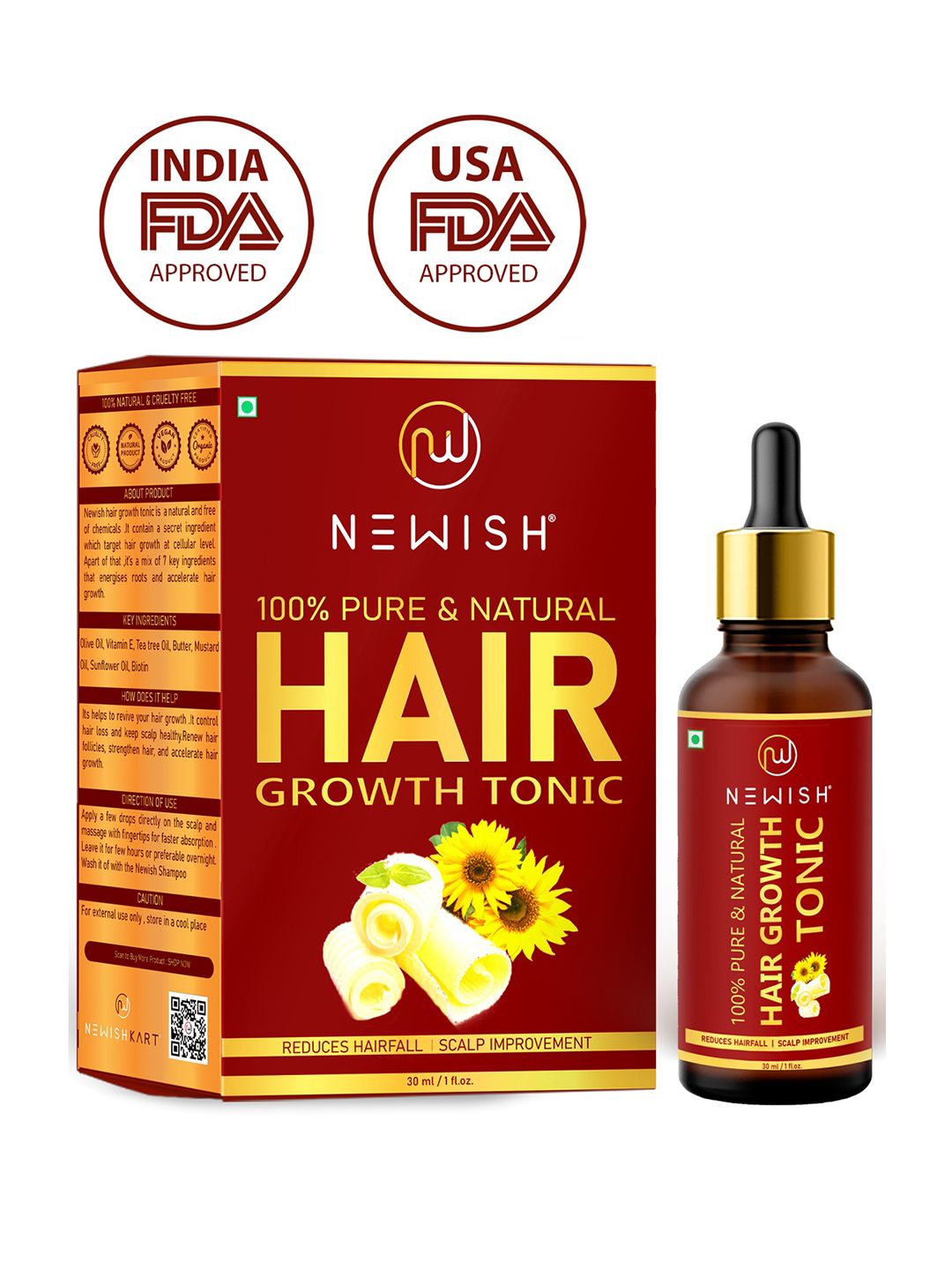 NEWISH Men Hair Growth Vitalizer Tonic Oil 30ml