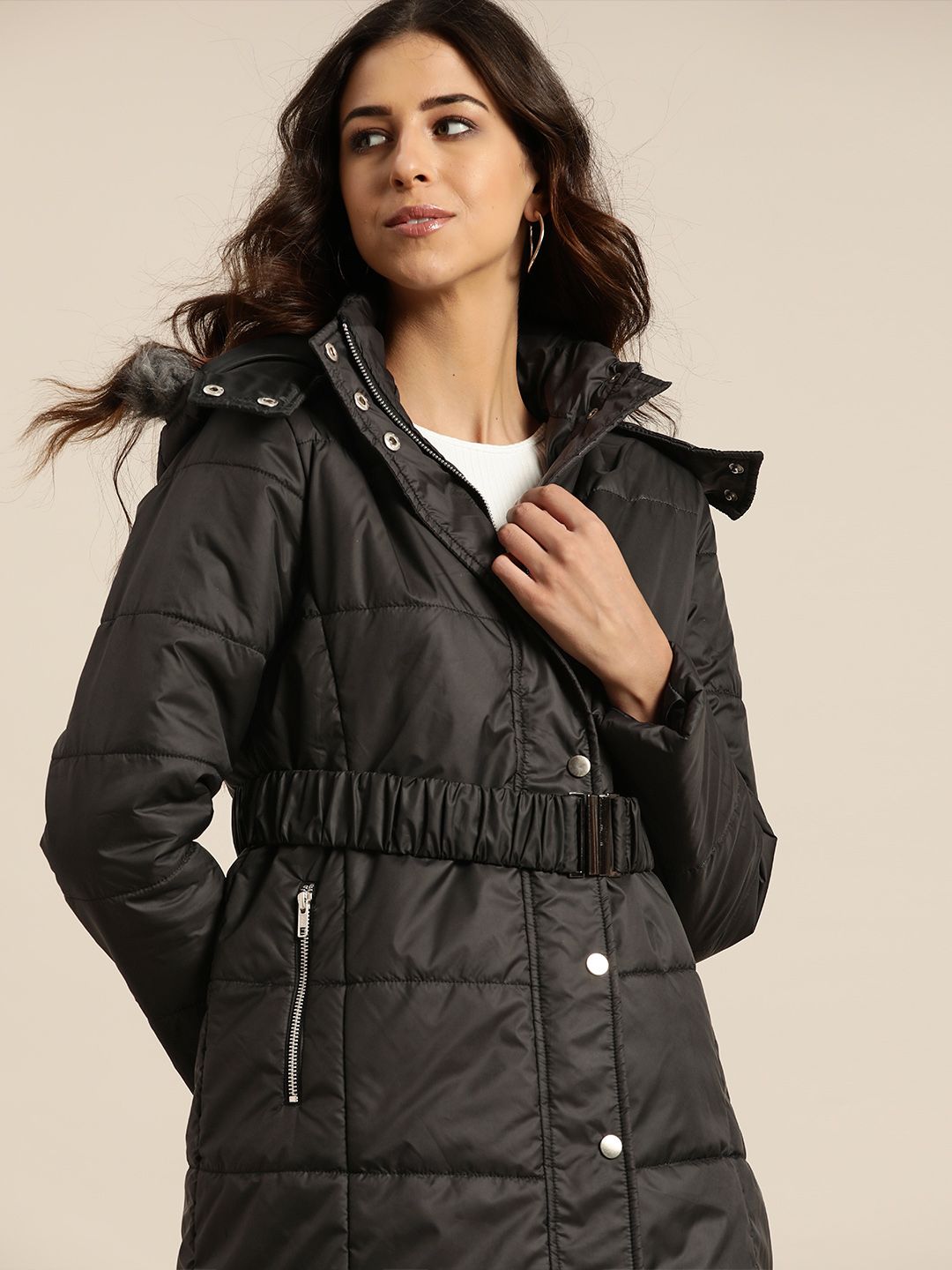 all about you Womens Black Parka Jacket Price in India