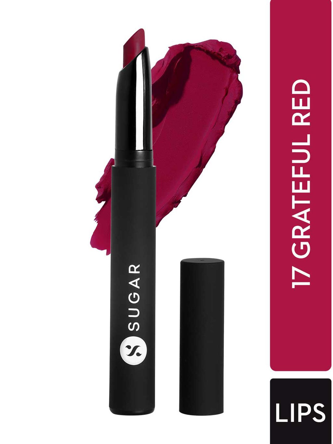 SUGAR Matte Attack Transferproof Lipstick - 17 Grateful Red Price in India