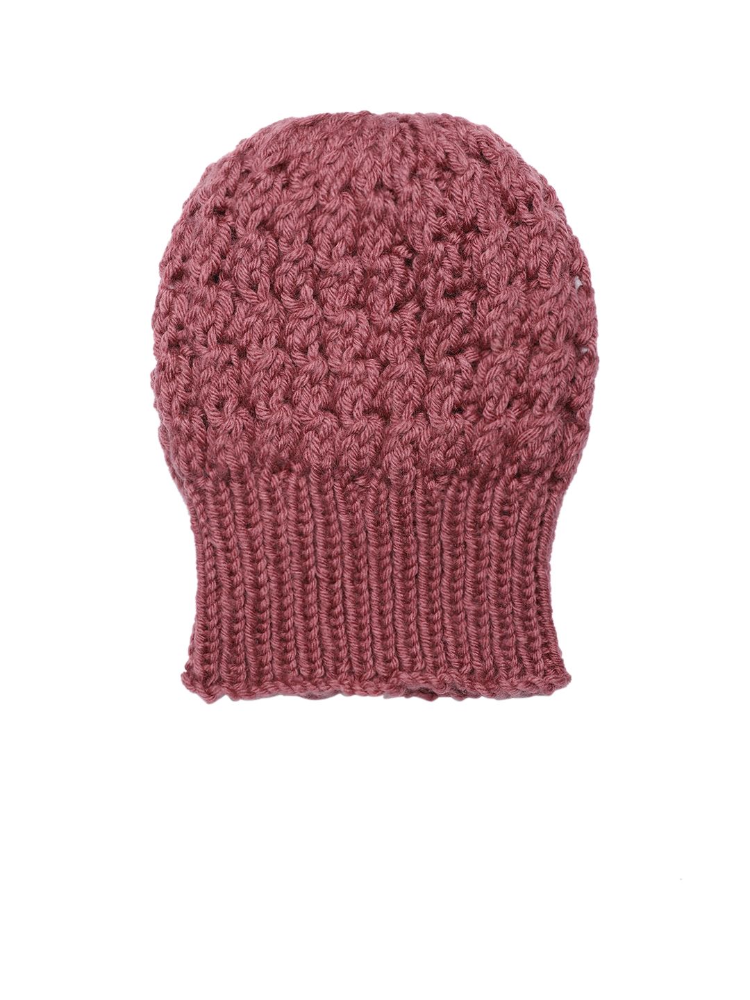 Magic Needles Women Pink Handknitted Beanie Price in India