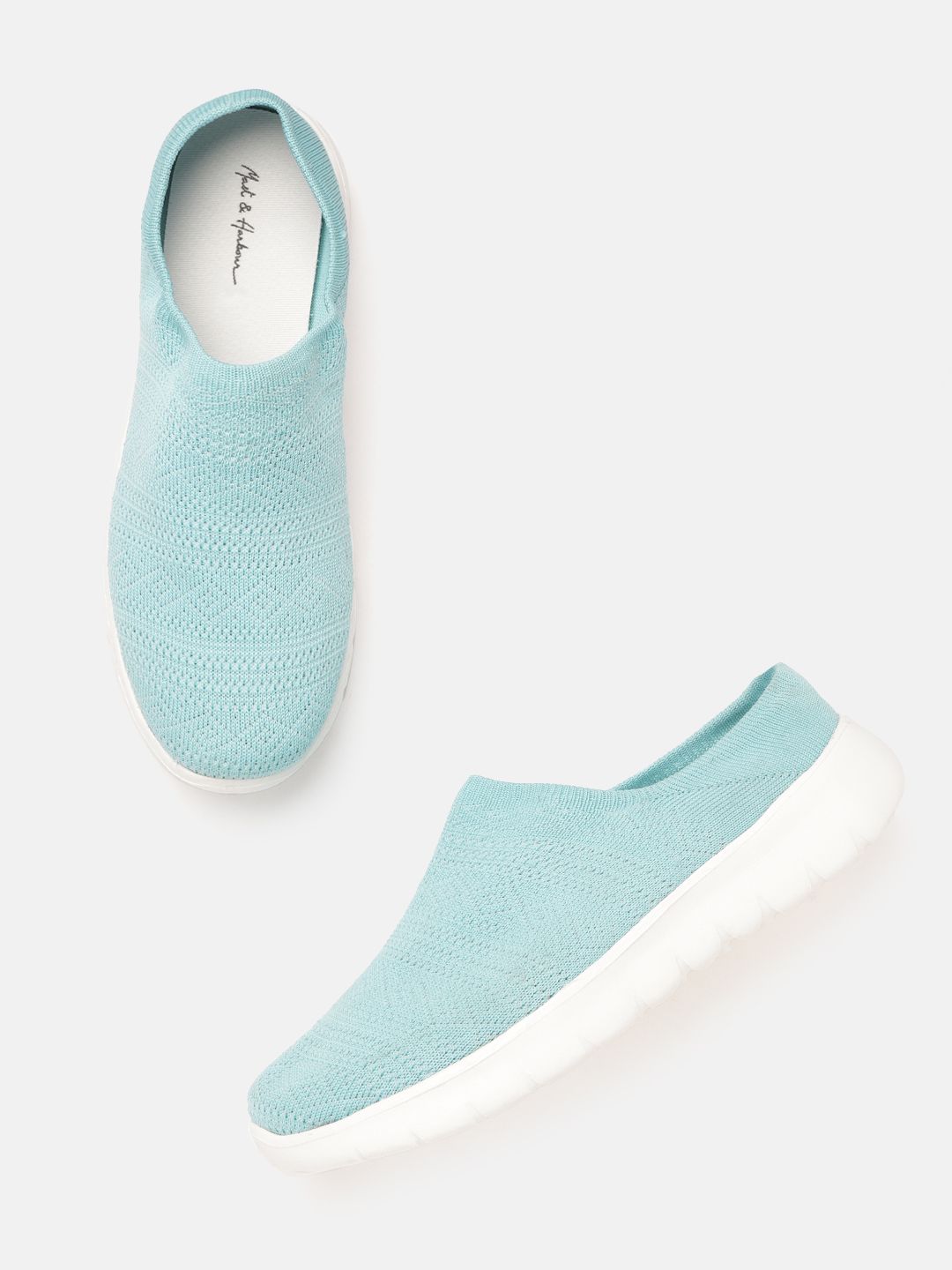 Mast & Harbour Women Mint Green Woven Design Sneakers Price in India