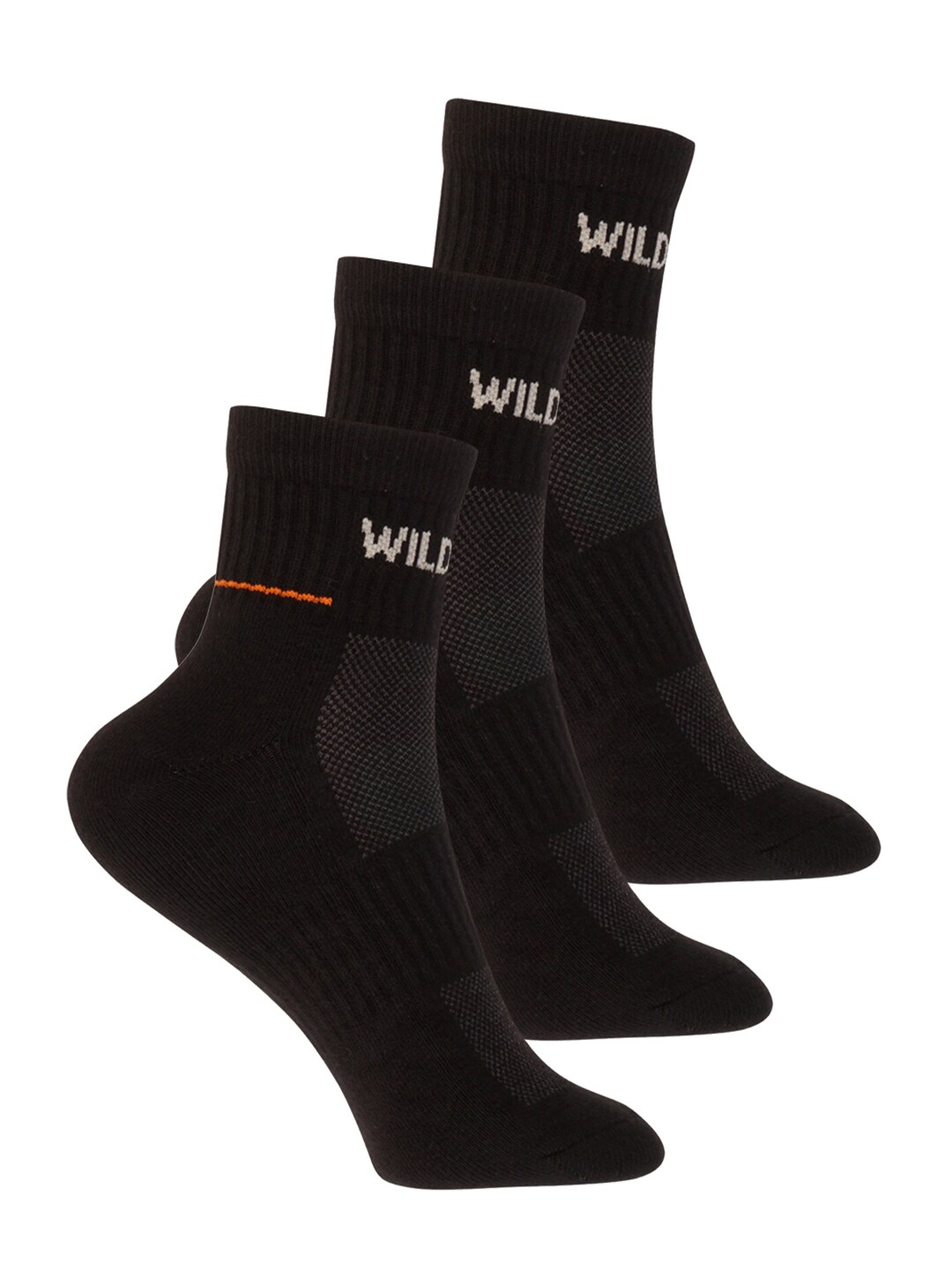 Wildcraft Adults Black & Grey Pack of 3 Colourblocked Above Ankle Socks Price in India