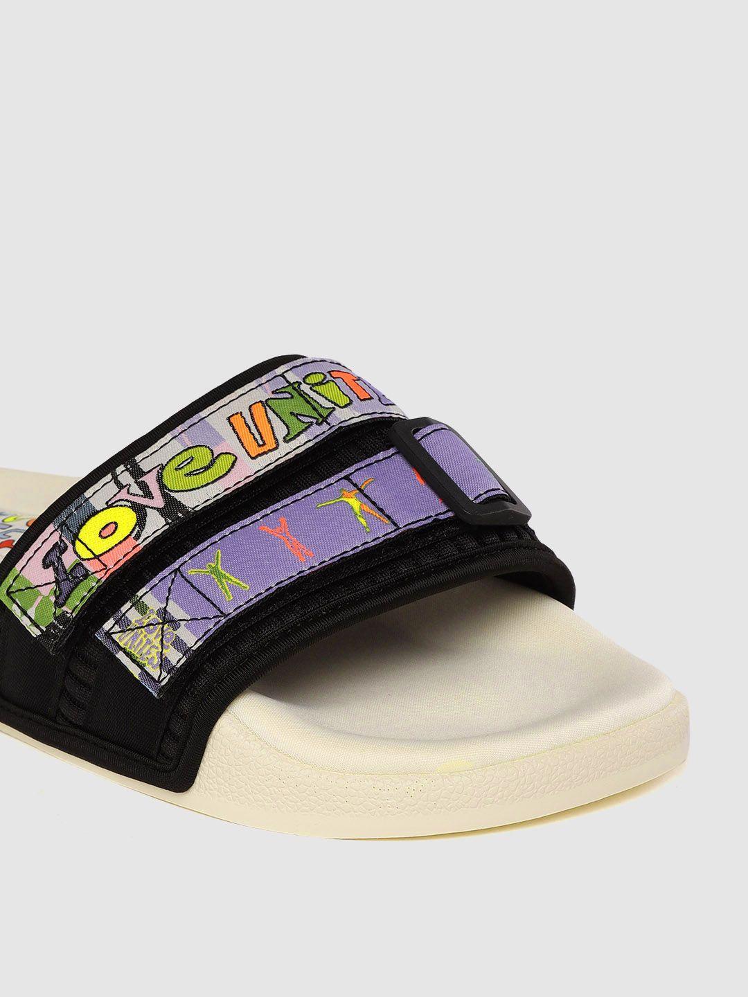 Buy ADIDAS Originals Men Black & Purple Printed Adilette 2.0 