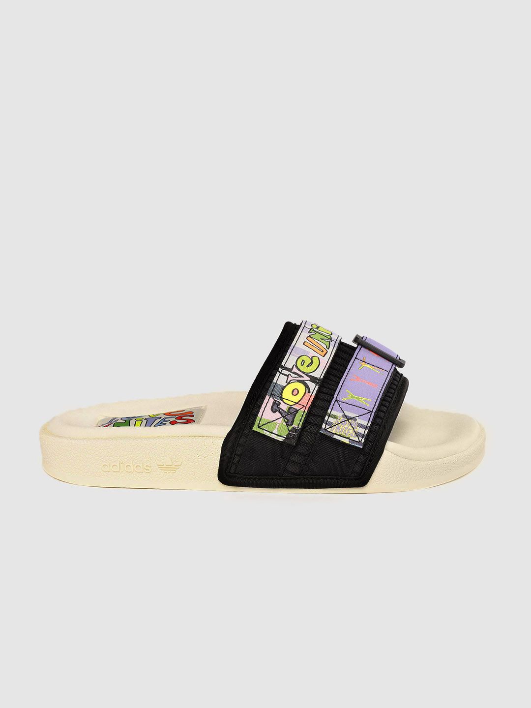 Buy ADIDAS Originals Men Black & Purple Printed Adilette 2.0  display picture 1