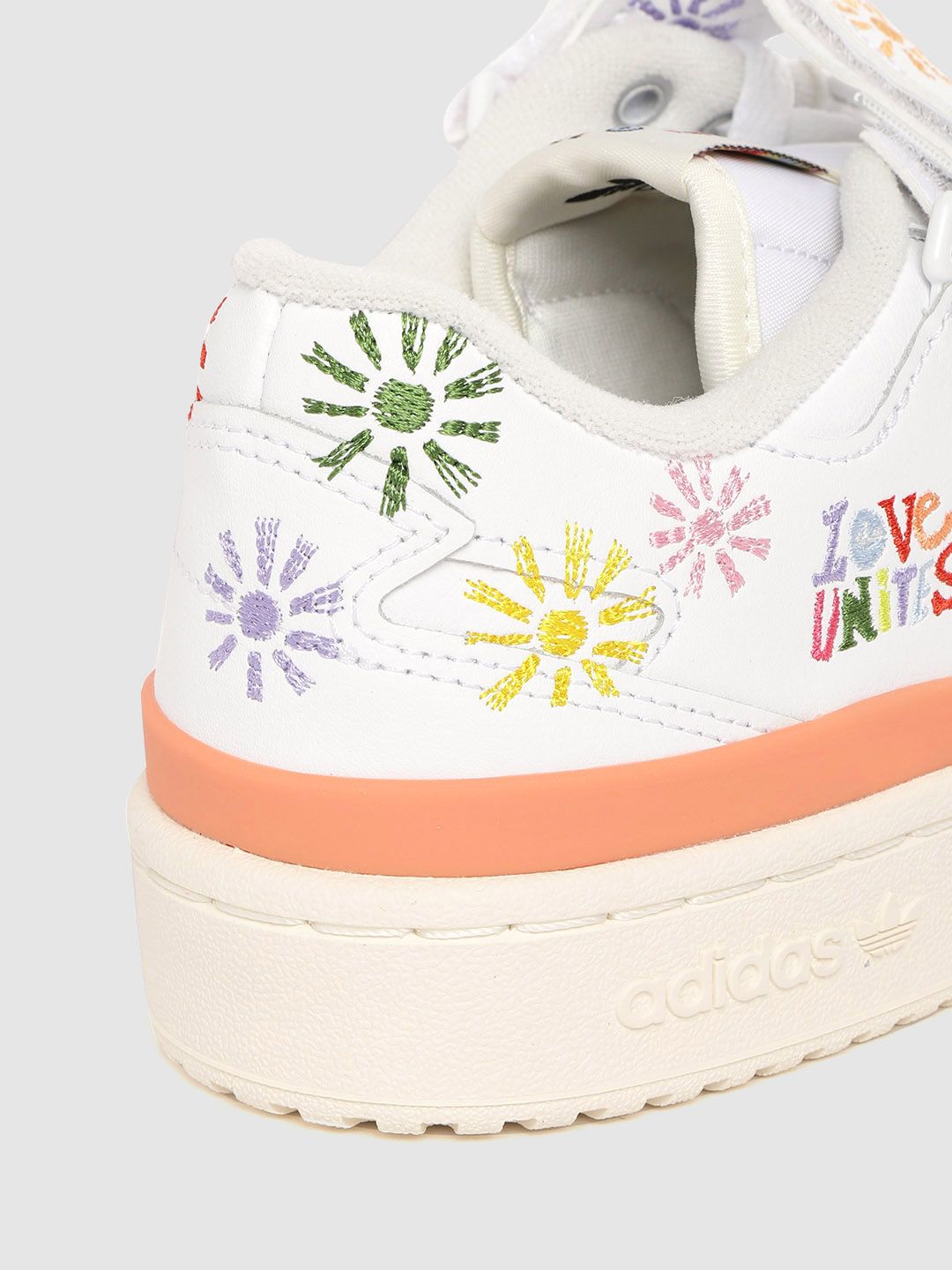 Buy ADIDAS Originals Men White & Pink Floral Embroidered Forum Low Pride  Leather Sneakers - Casual Shoes for Men 14270518 | Myntra