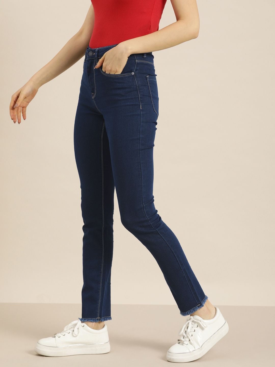 Moda Rapido Women Blue Skinny Fit High-Rise Stretchable Jeans Price in India