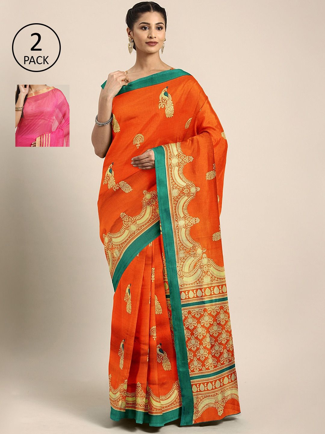 KALINI Multicolored Striped Saree