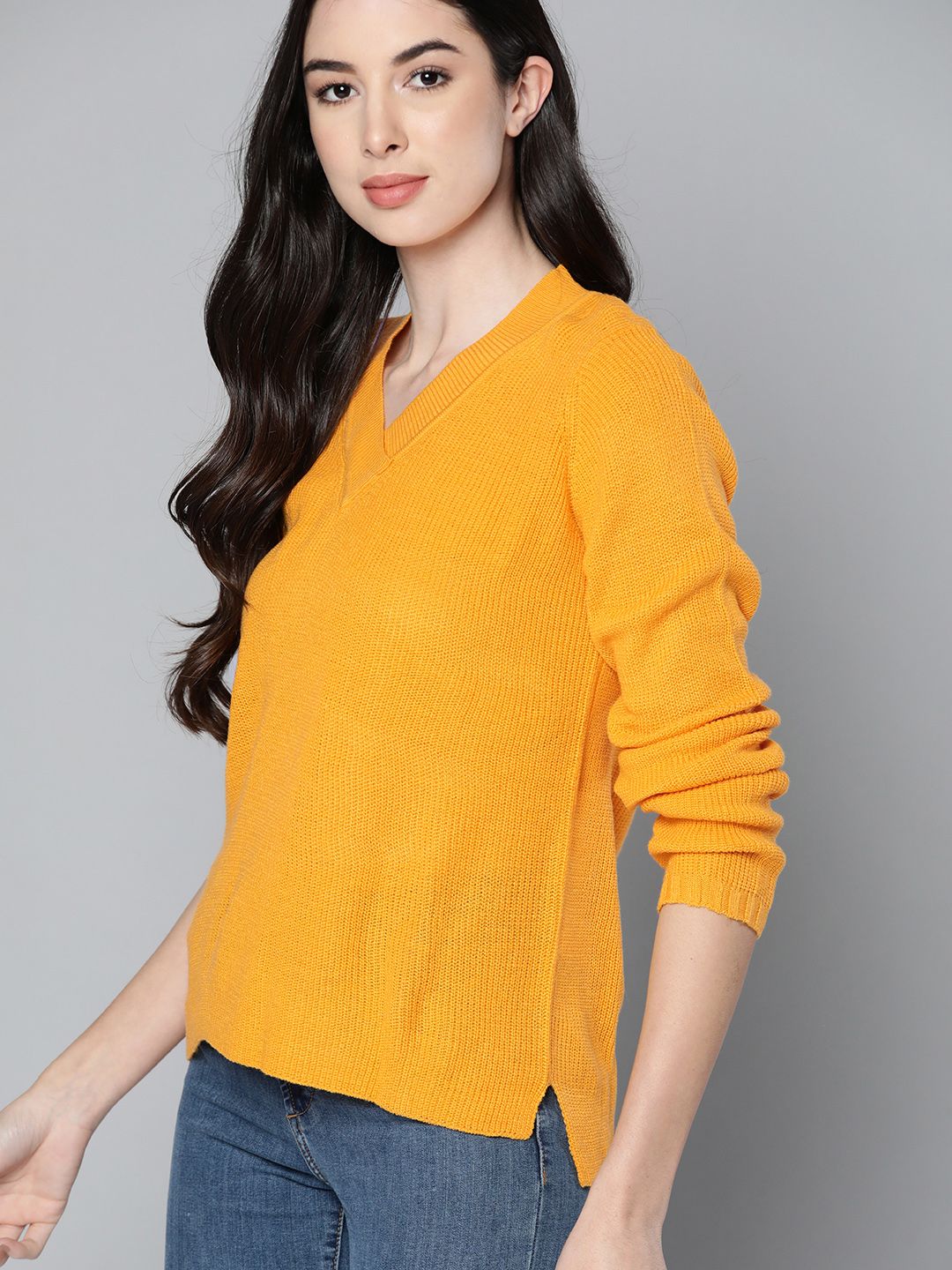 Harvard Women Mustard Yellow Pullover Price in India