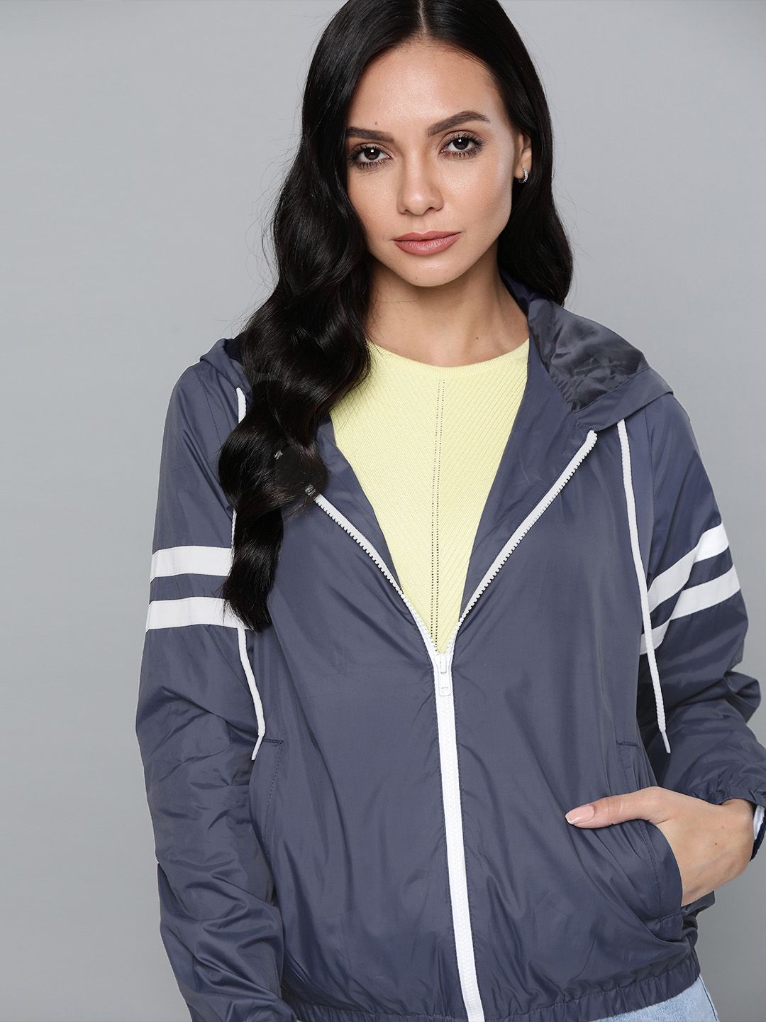 Harvard Women Navy Blue Solid Tailored Jacket Price in India