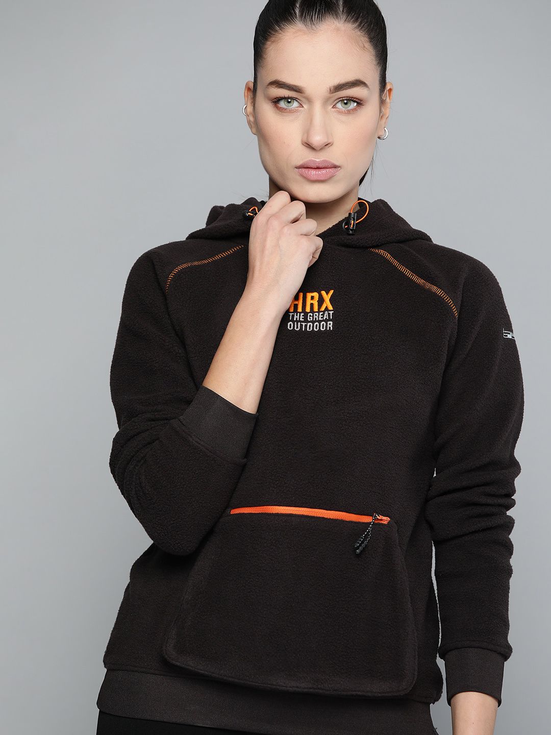 HRX By Hrithik Roshan Outdoor Women Jet Black Rapid-Dry Typography Sweatshirt Price in India