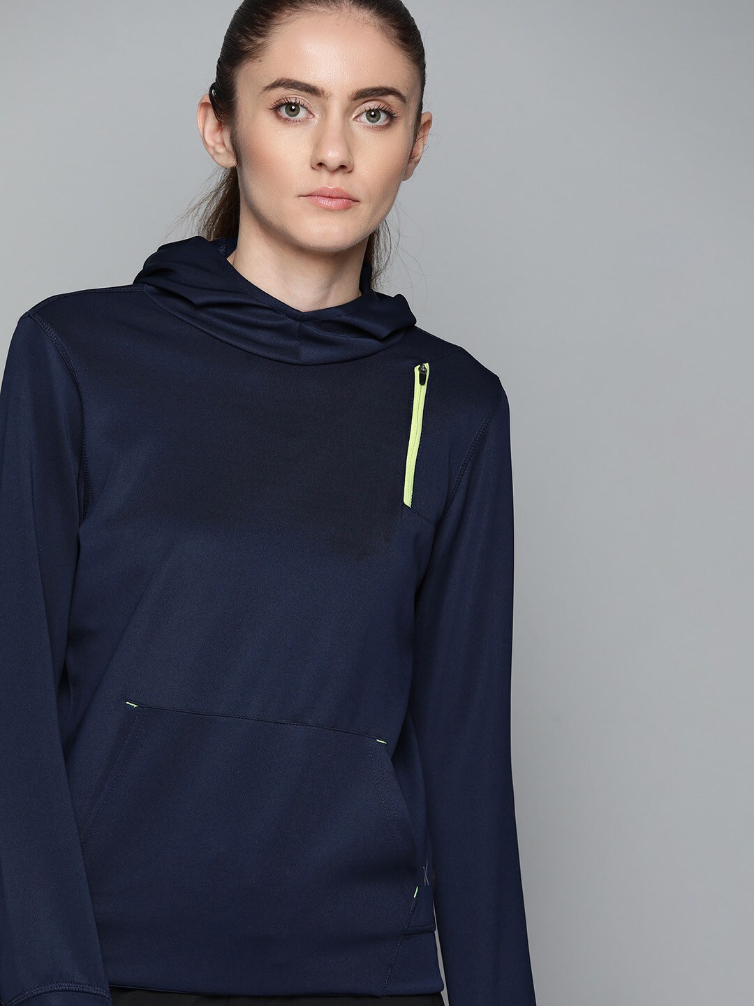 HRX By Hrithik Roshan Outdoor Women Medieval Blue Rapid-Dry Solid Sweatshirts Price in India