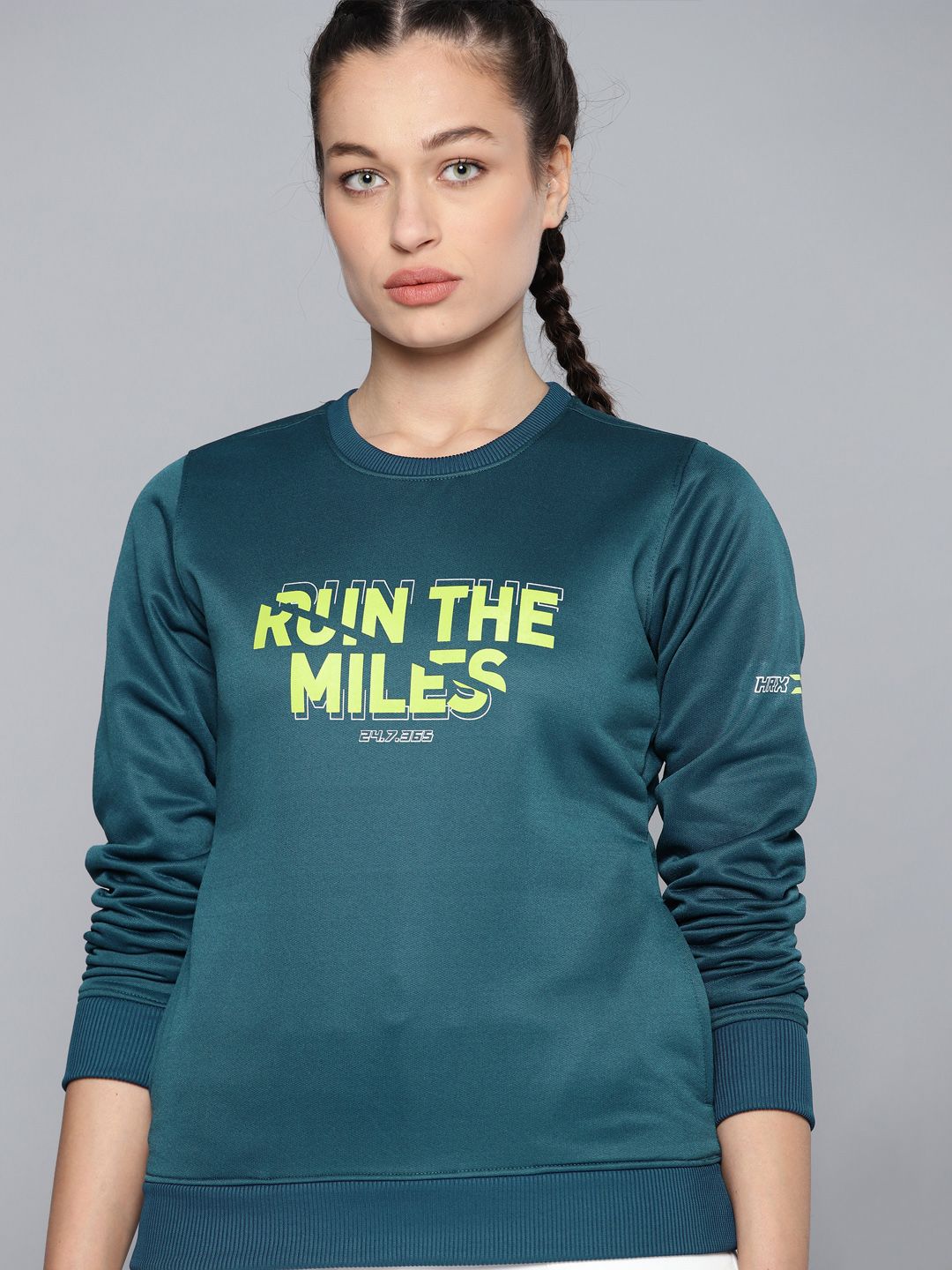 HRX By Hrithik Roshan Running Women Blue Coral Rapid-Dry Solid Sweatshirts Price in India