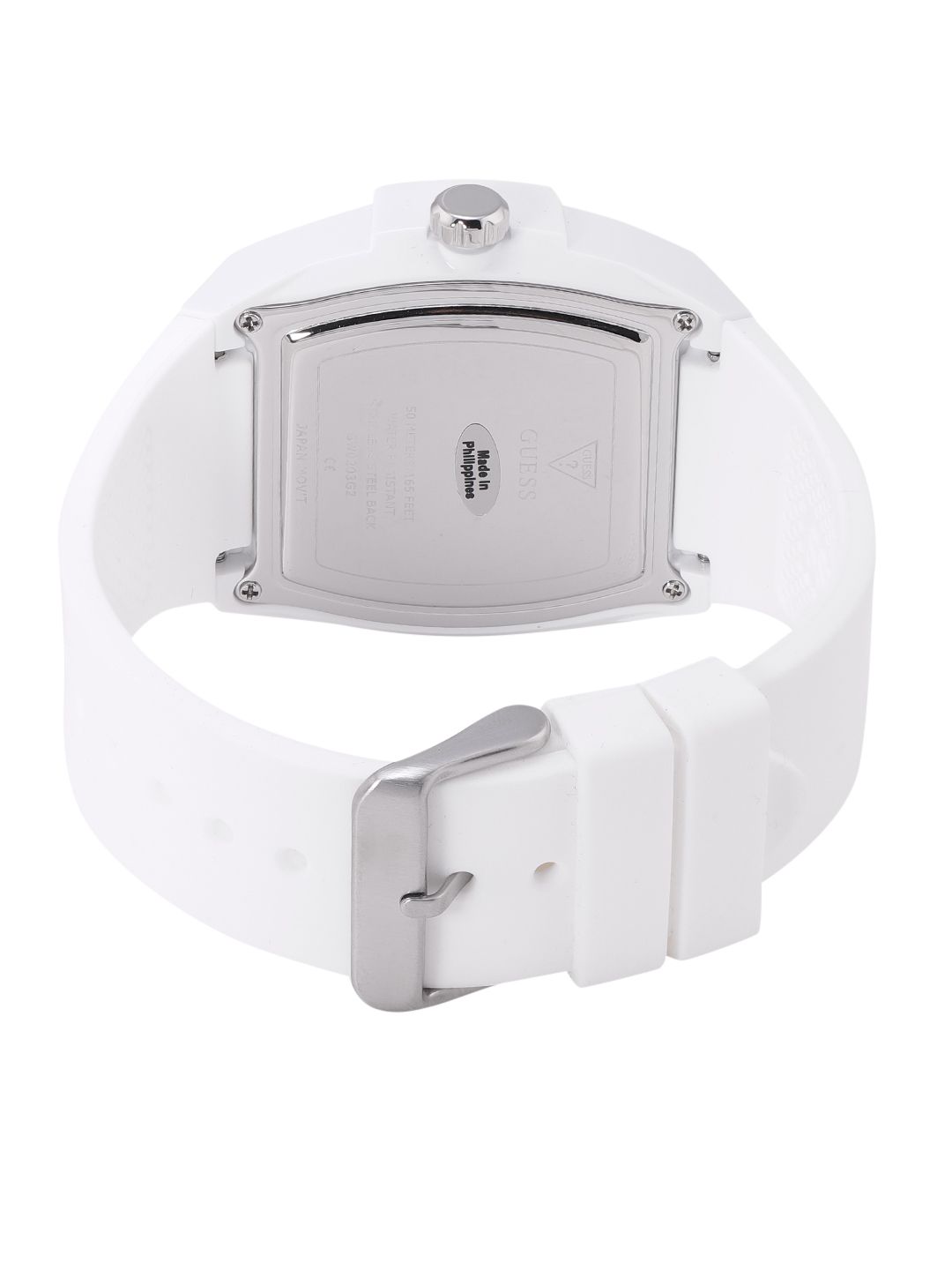 Buy GUESS Men White Dial & White Straps Multi-Function Watch