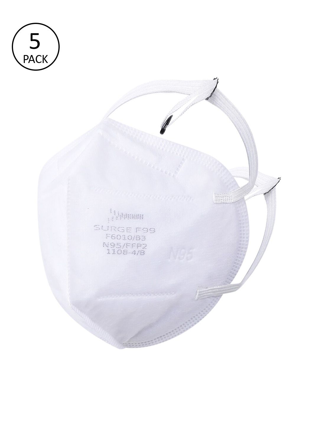 DEVOILER Pack of 3 White Solid 5-Ply Anti-Pollution N95 Masks Price in India