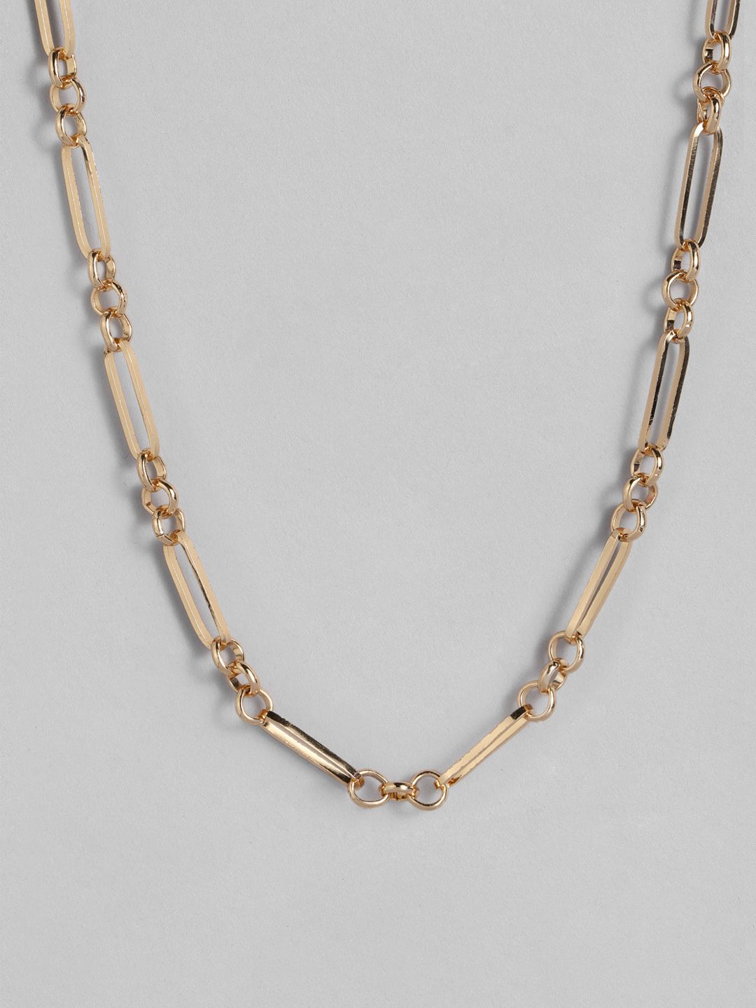 DressBerry Gold-Toned Link Chain Handcrafted Necklace Price in India