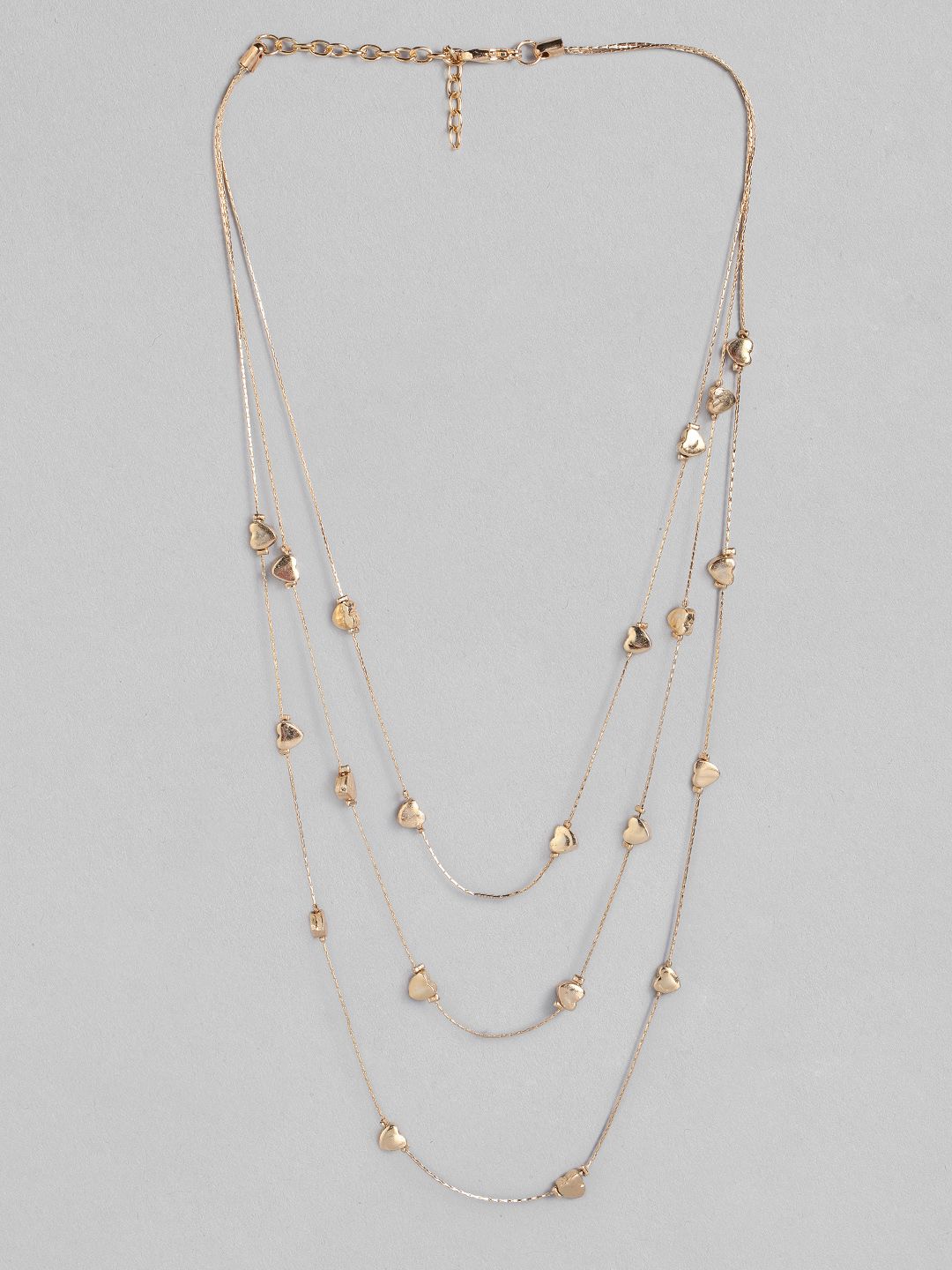 DressBerry Gold-Toned Heart Layered Necklace Price in India