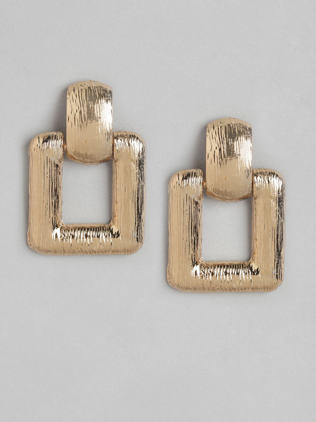 DressBerry Rose Gold-Plated Square Drop Earrings Price in India