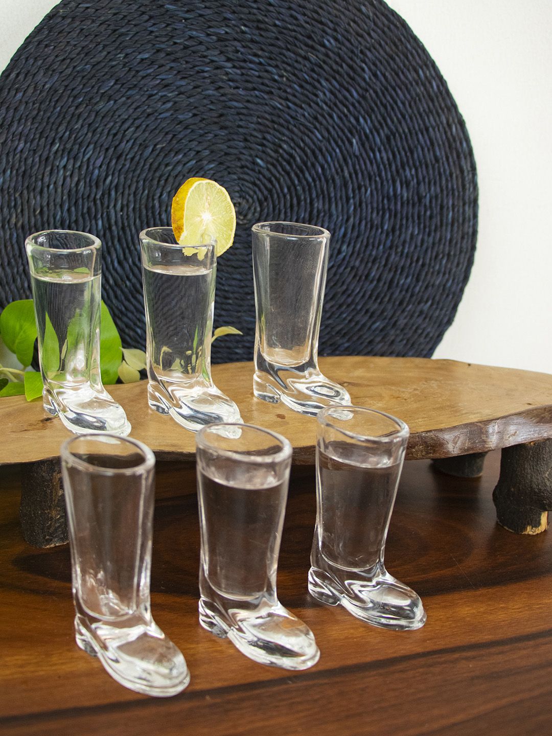 THOA Transparent Set of 6 Boot Shaped Shot Glasses Price in India
