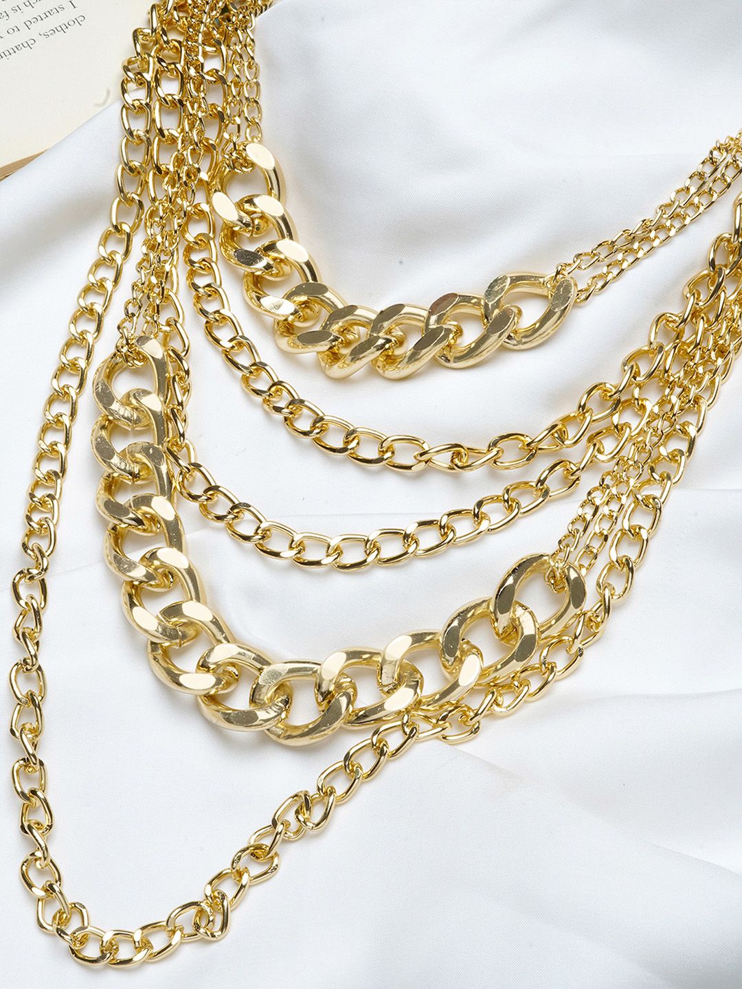 JOKER & WITCH Gold-Plated Alice Chain Link Layered Necklace Price in India