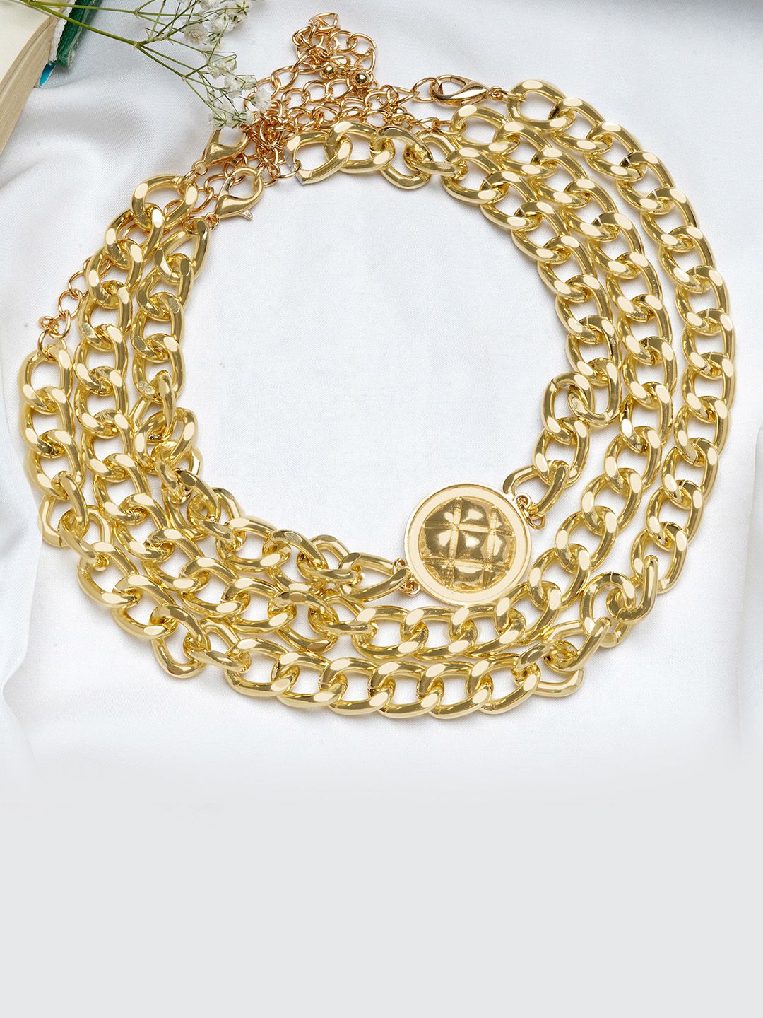 JOKER & WITCH Gold-Toned Obsession Chain Link Choker Price in India