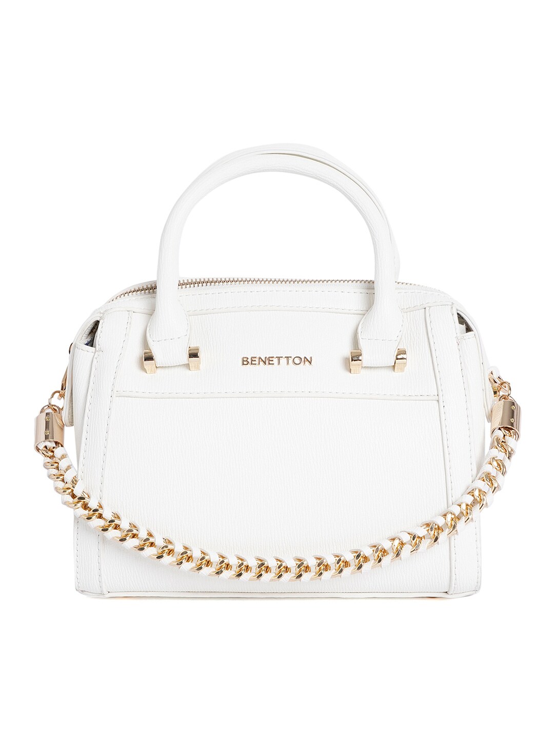 United Colors of Benetton White Handheld Bag Price in India