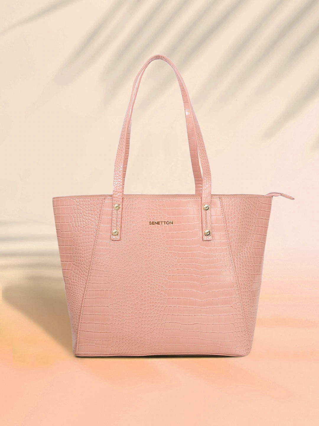 United Colors of Benetton Pink Animal Textured Shoulder Bag Price in India