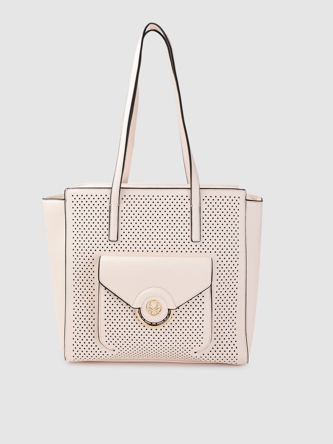 United Colors of Benetton Light Pink Laser Cut Swagger Shoulder Bag Price in India