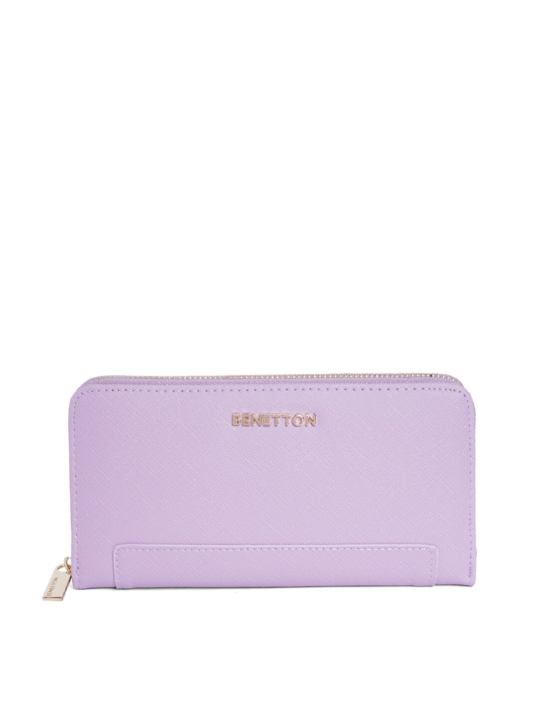 United Colors of Benetton Women Violet Solid Zip Around Wallet Price in India