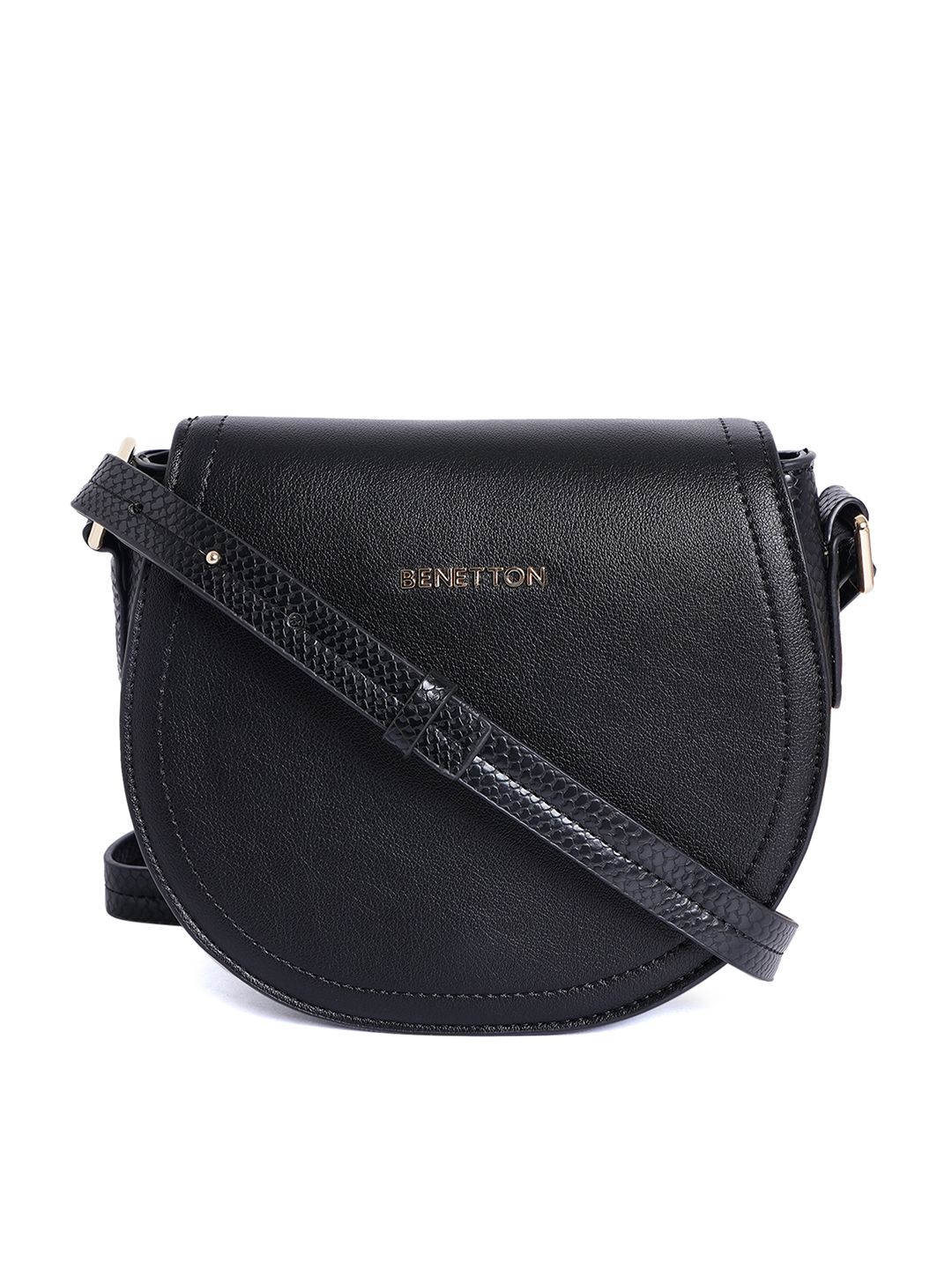 United Colors of Benetton Black Half Moon Sling Bag Price in India