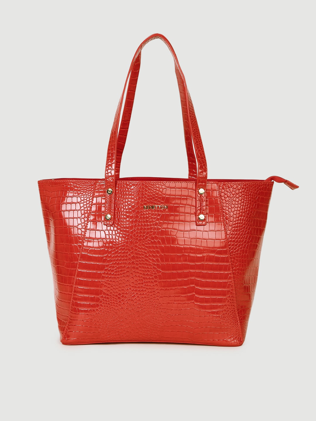 United Colors of Benetton Red Textured Shoulder Bag Price in India