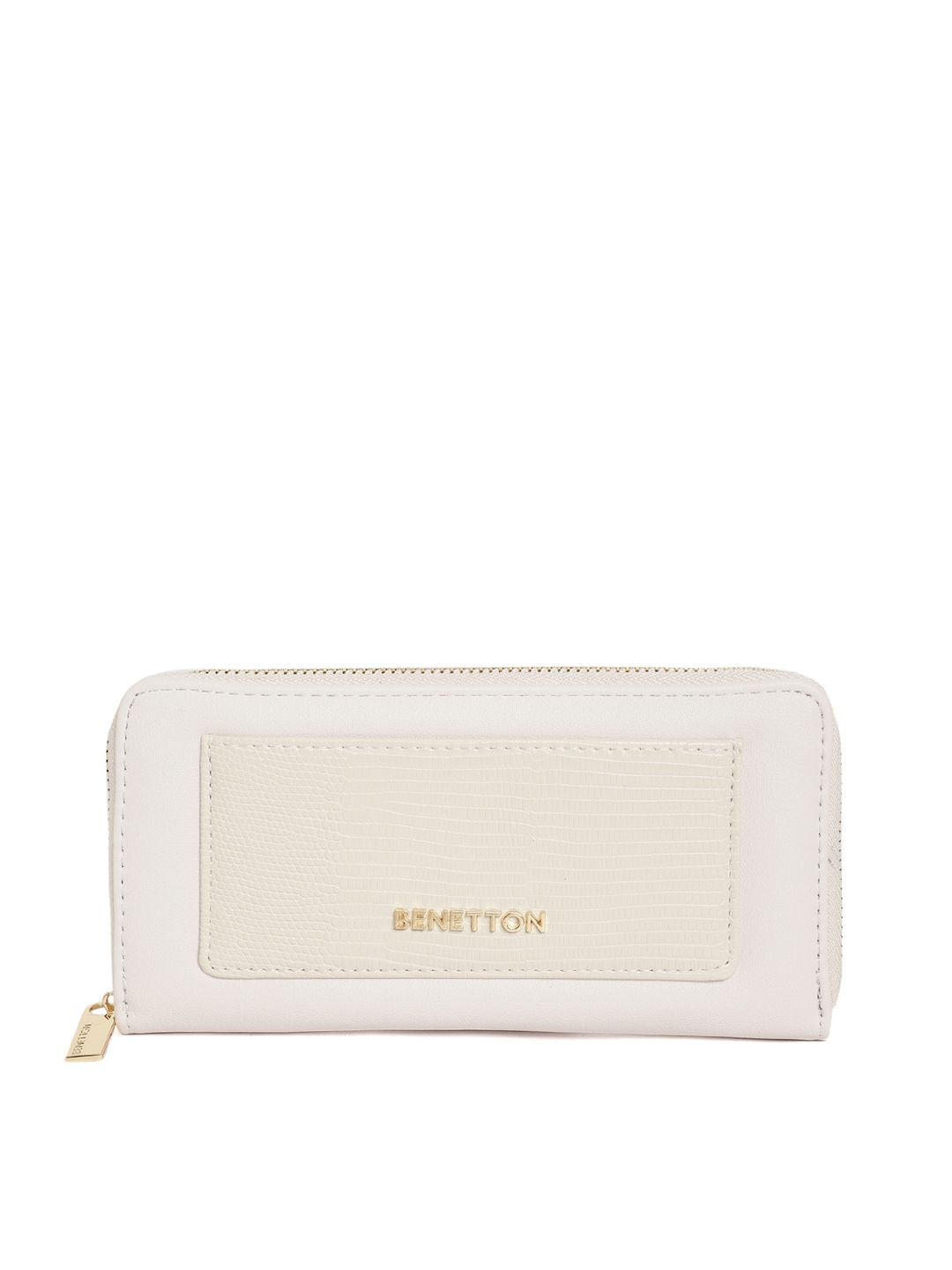 United Colors of Benetton Women White Zip Around Wallet Price in India