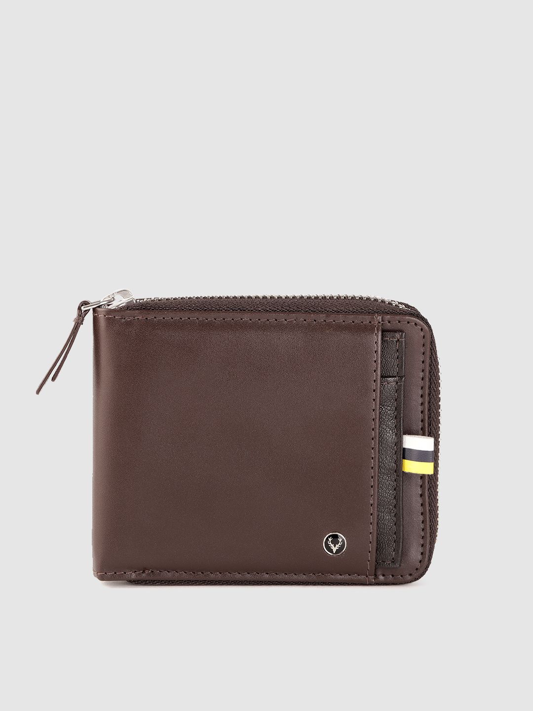 ABYS Genuine Leather Double Zipper Wallet For Men – Coffee Brown, Zip Around Design, 9 Card Slots - View #2