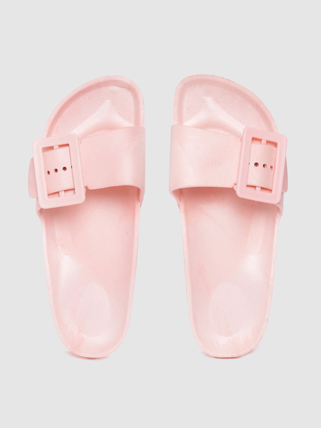 Carlton London sports Women Pink Buckle Detail Sliders Price in India