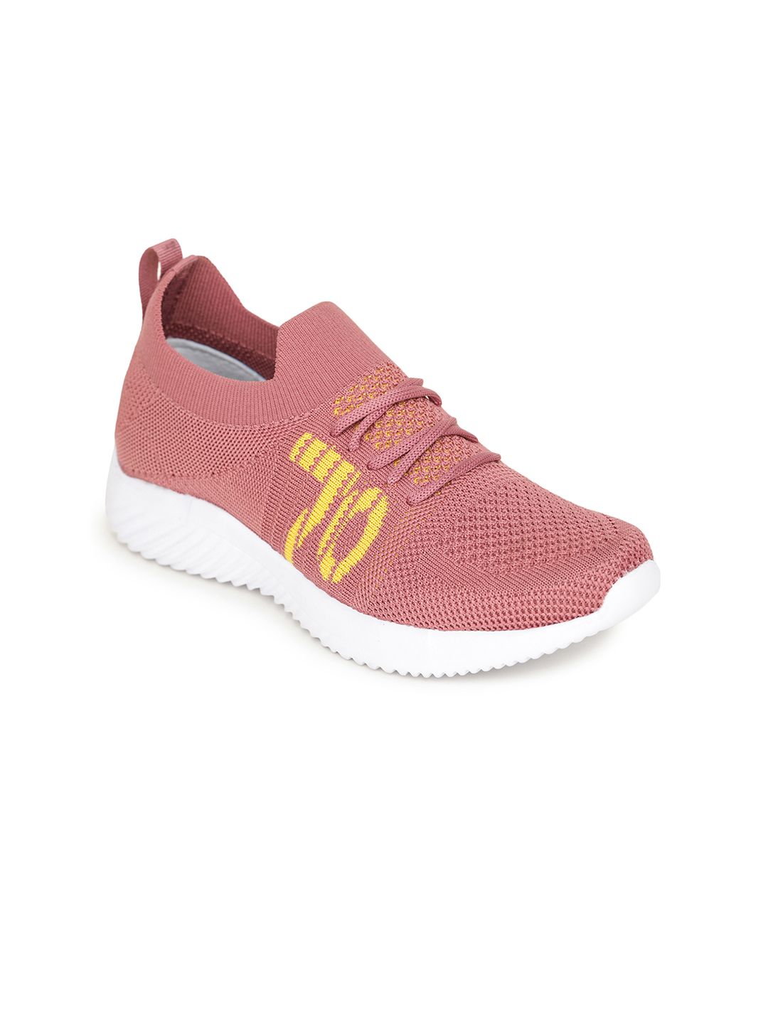 TRASE Women Pink & Yellow Mesh Running Shoes Price in India