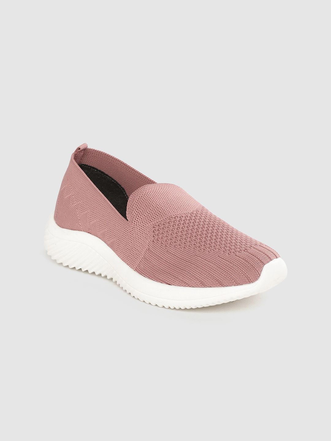 Allen Solly Women Dusty Pink Woven Design Slip-On Sneakers Price in India