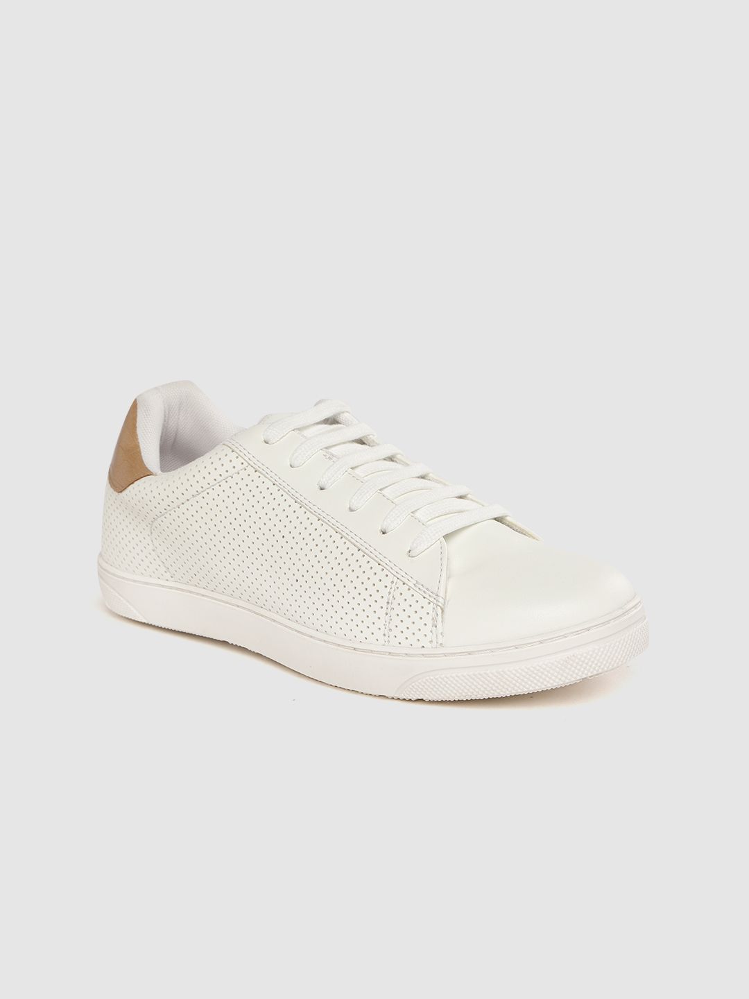 Allen Solly Women White Perforated Solid Sneakers Price in India