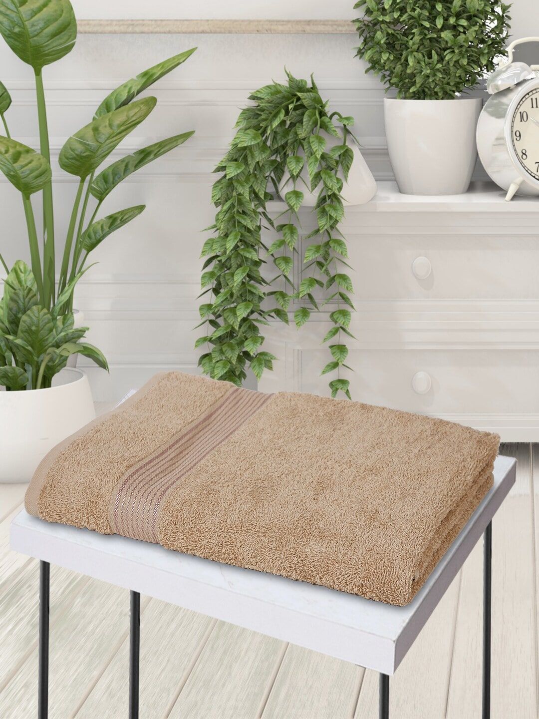 BIANCA Unisex Taupe-Coloured Solid 380 GSM Pure Cotton Super-Soft Terry Bath Towel Price in India