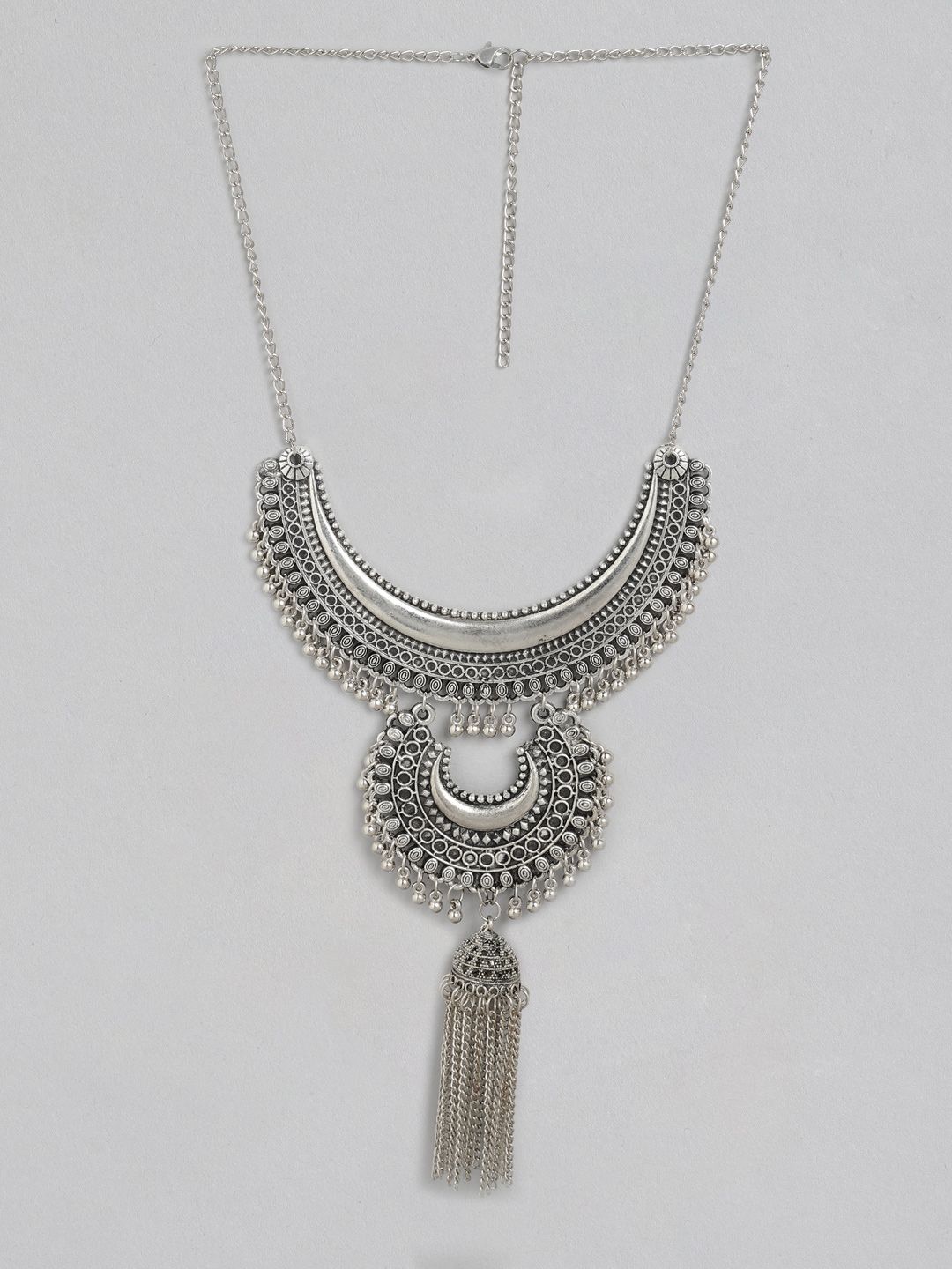 Anouk Oxidised Silver-Toned Necklace Price in India
