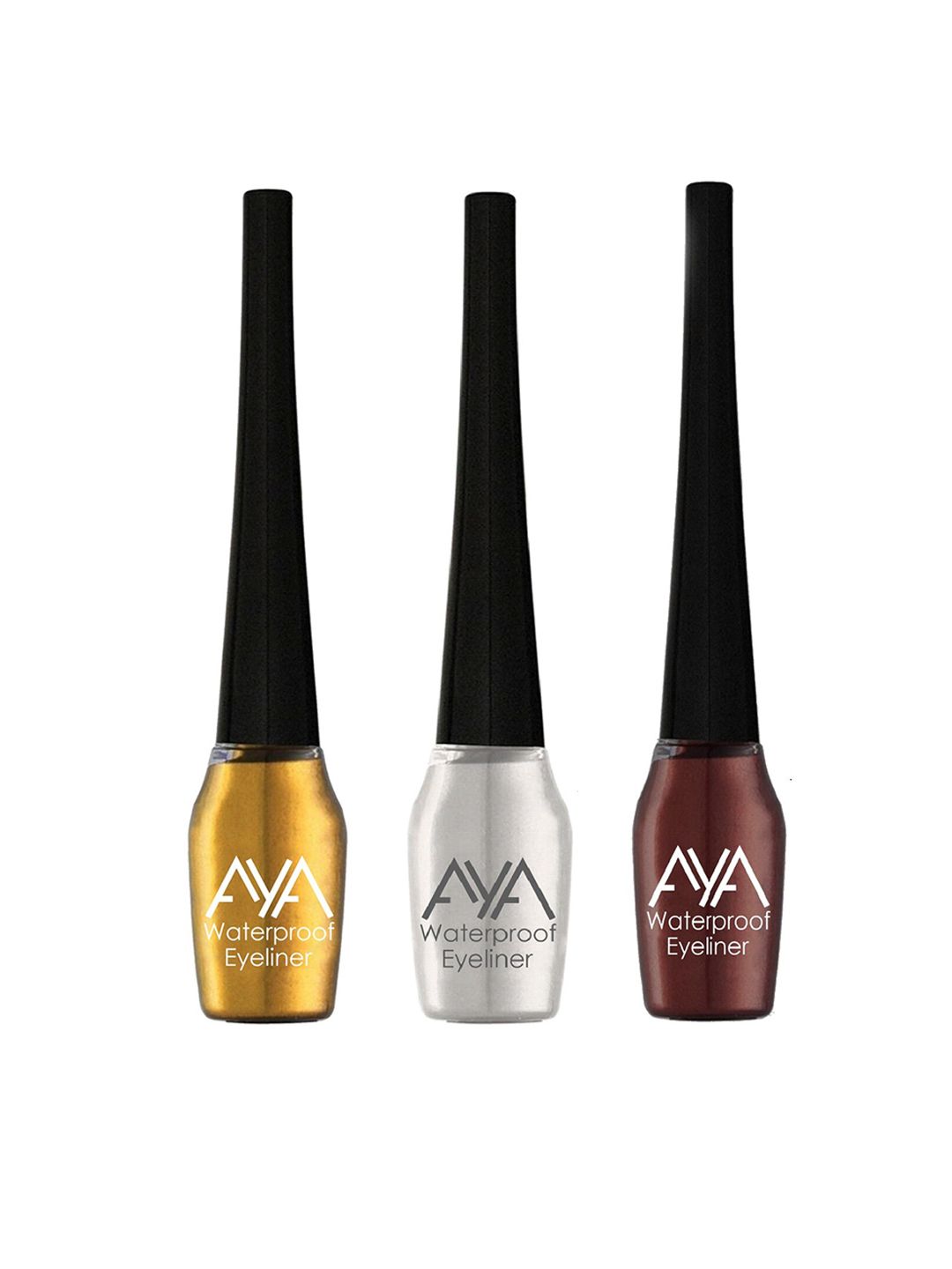 AYA Set of 3 Waterproof Eyeliner - Golden, Silver & Brown - 5 ml each Price in India