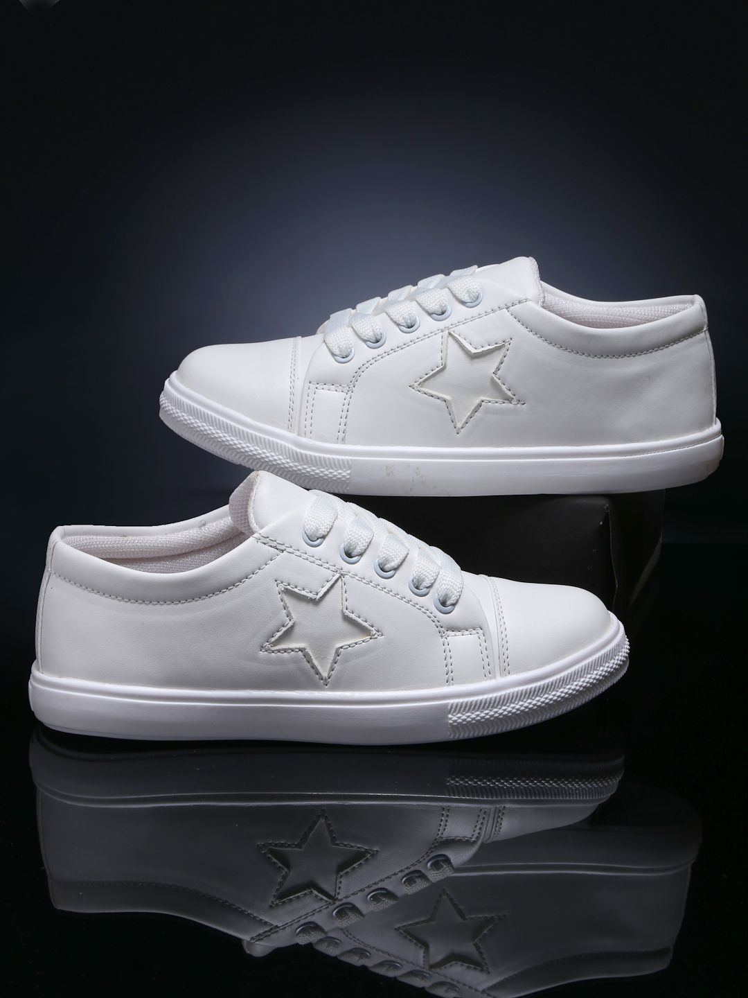 DEAS Women White Solid Sneakers Price in India